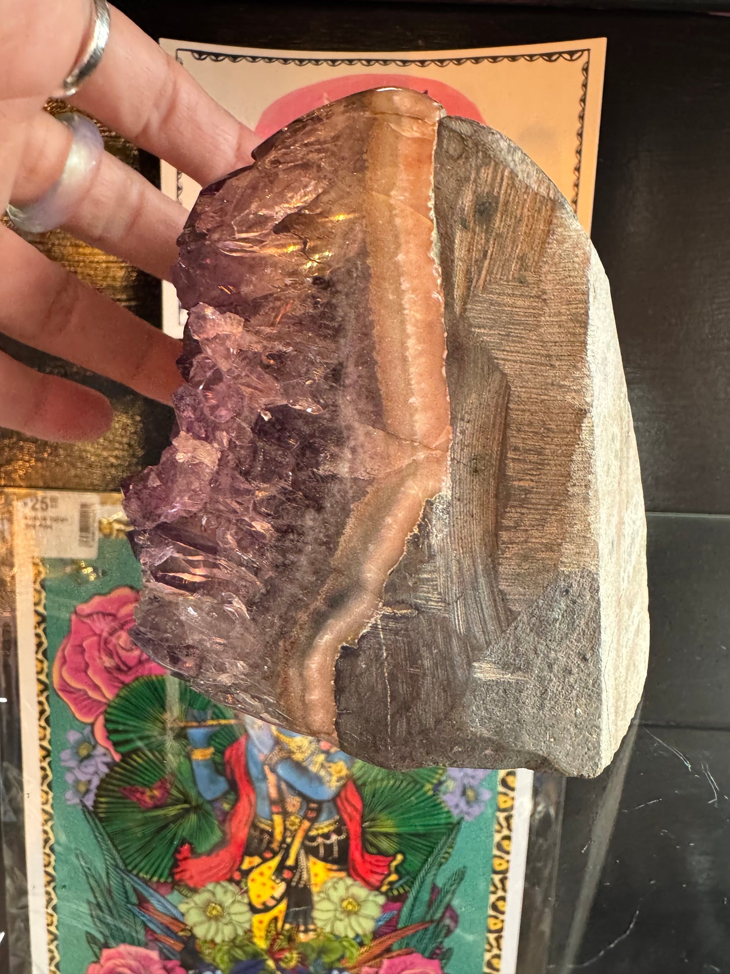 Brazilian Dark Purple Amethyst Standing Cluster 2.6 lb - Moon Room Shop and Wellness