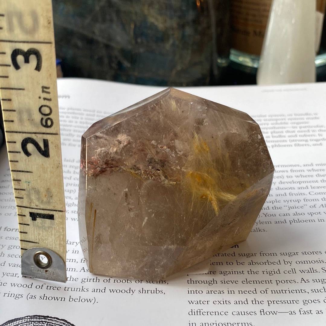 Garden Quartz With Gold Rutile Freeform 241 g - Moon Room Shop and Wellness