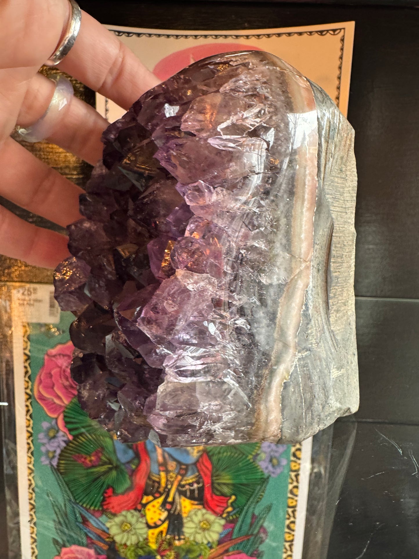 Brazilian Dark Purple Amethyst Standing Cluster 2.6 lb - Moon Room Shop and Wellness