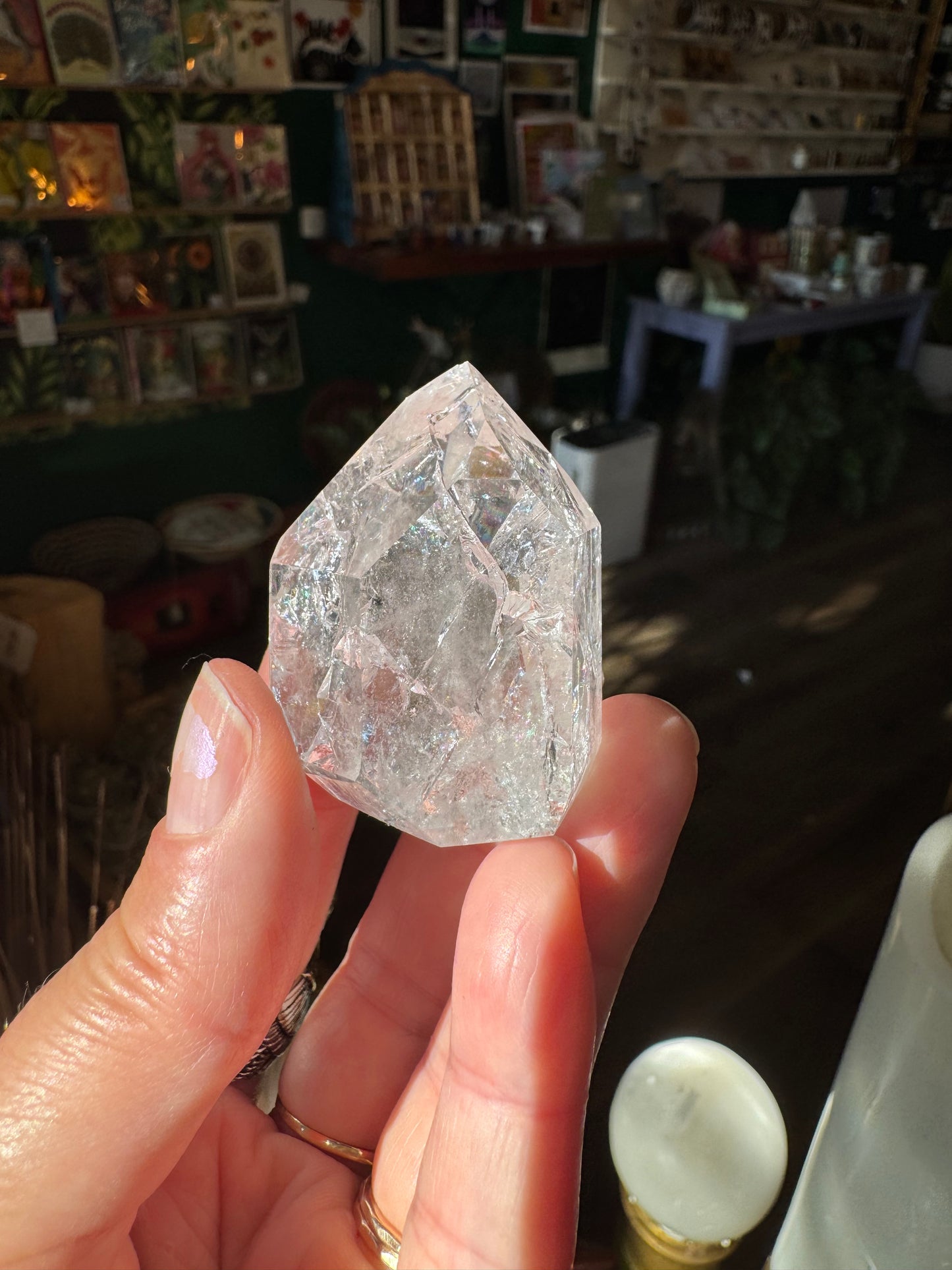 Rainbow Crackle Quartz Tower 48.2 g Brazil - Moon Room Shop and Wellness