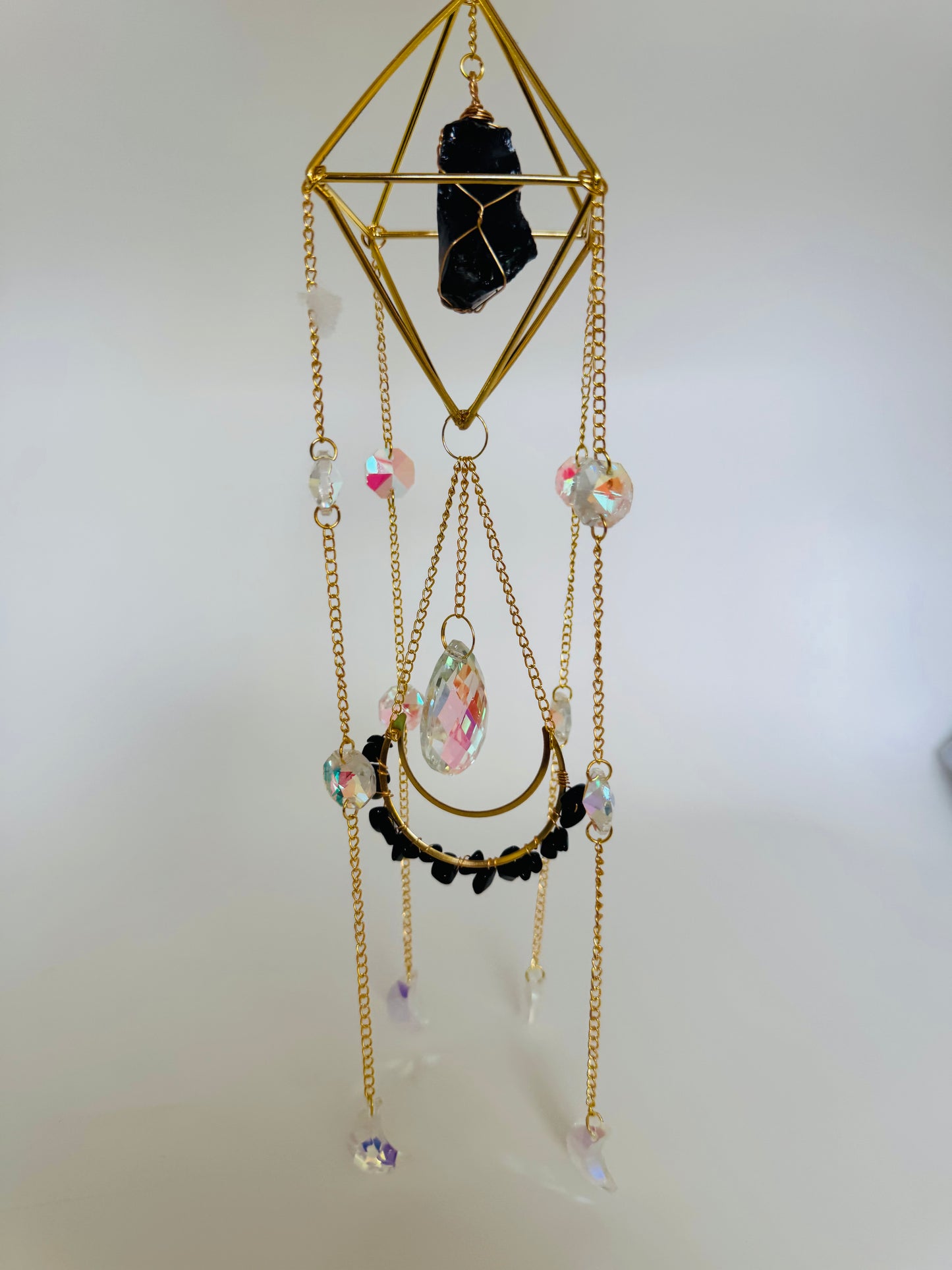 Black Obsidian Hanging Suncatcher - Moon Room Shop and Wellness