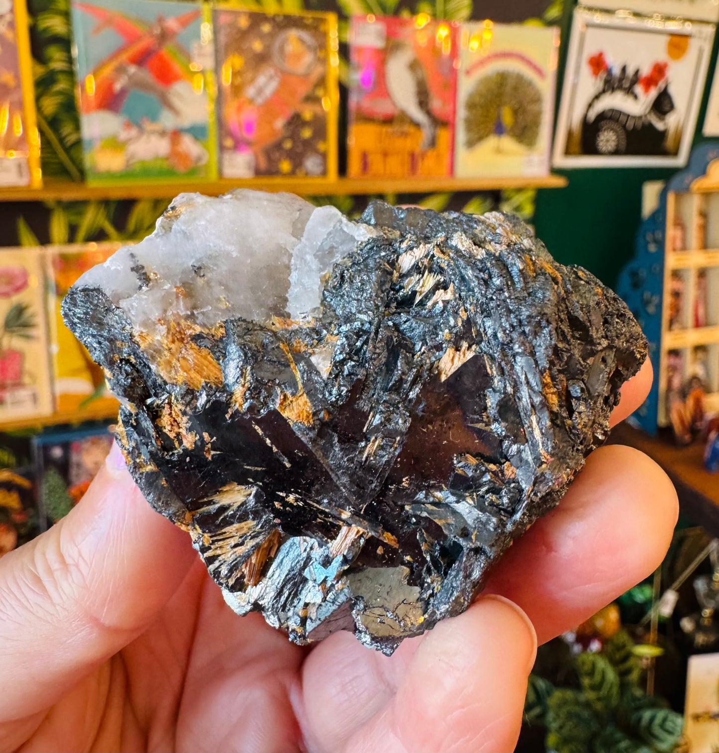 Hematite Specimen with Golden Rutile 172 g - Moon Room Shop and Wellness