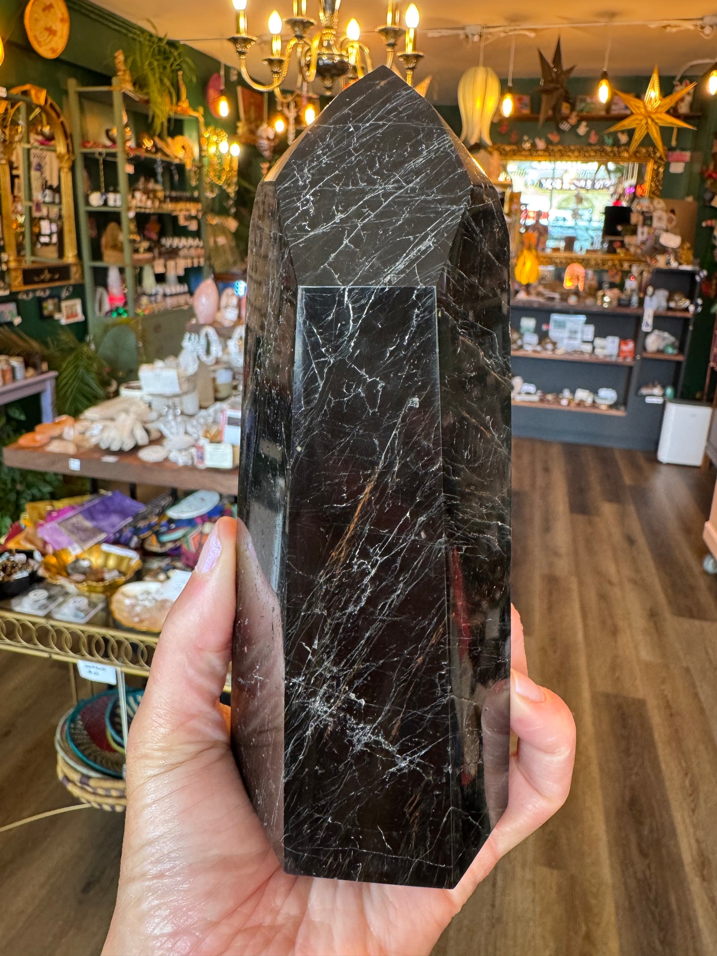 Black Tourmaline Tower 1.84 lbs Brazil - Moon Room Shop and Wellness