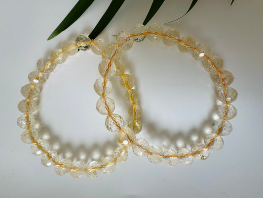 Citrine Faceted Stretch Bracelet 8mm - Moon Room Shop and Wellness