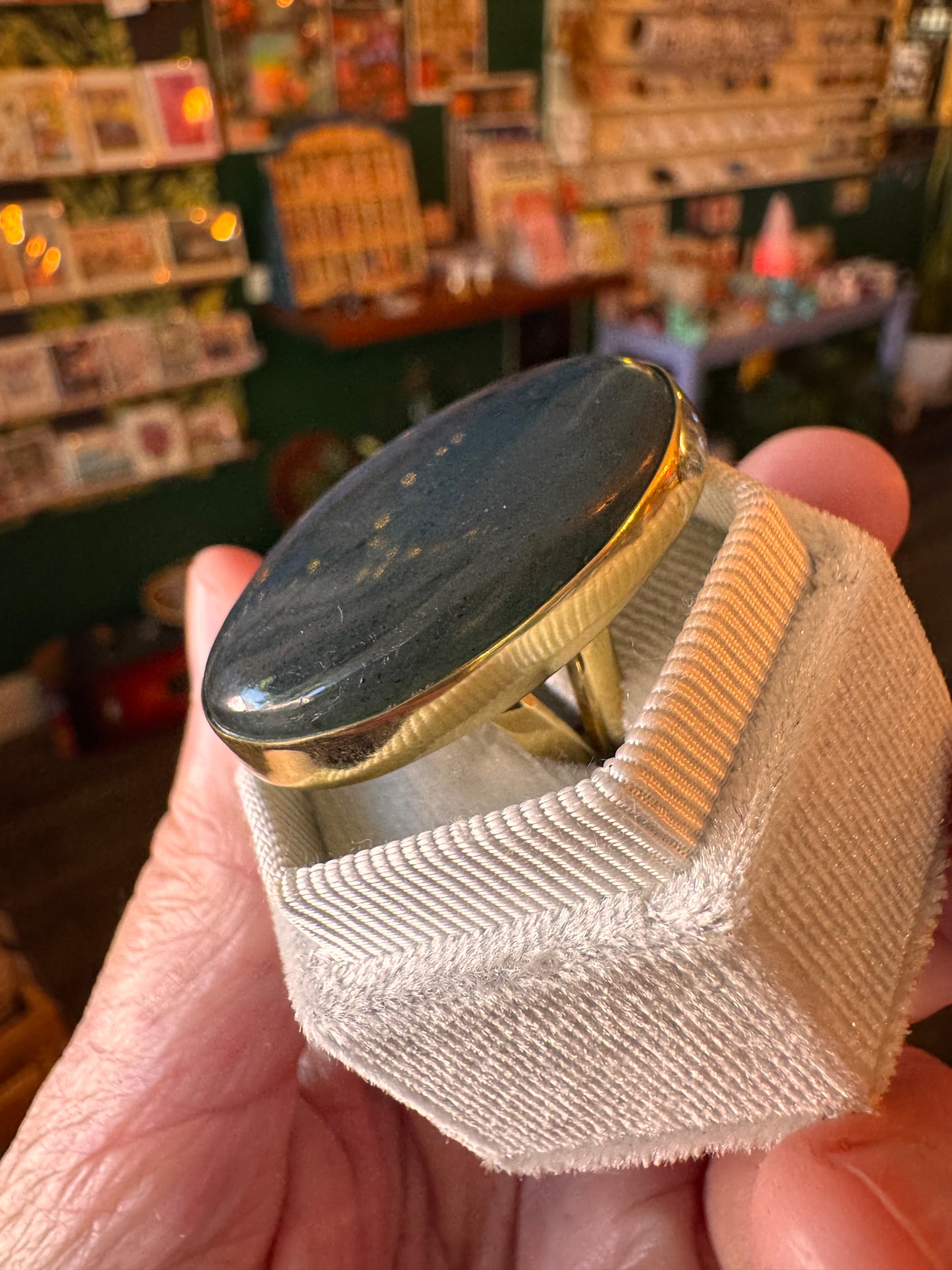 Labradorite Brass Ring Size 7 - Moon Room Shop and Wellness