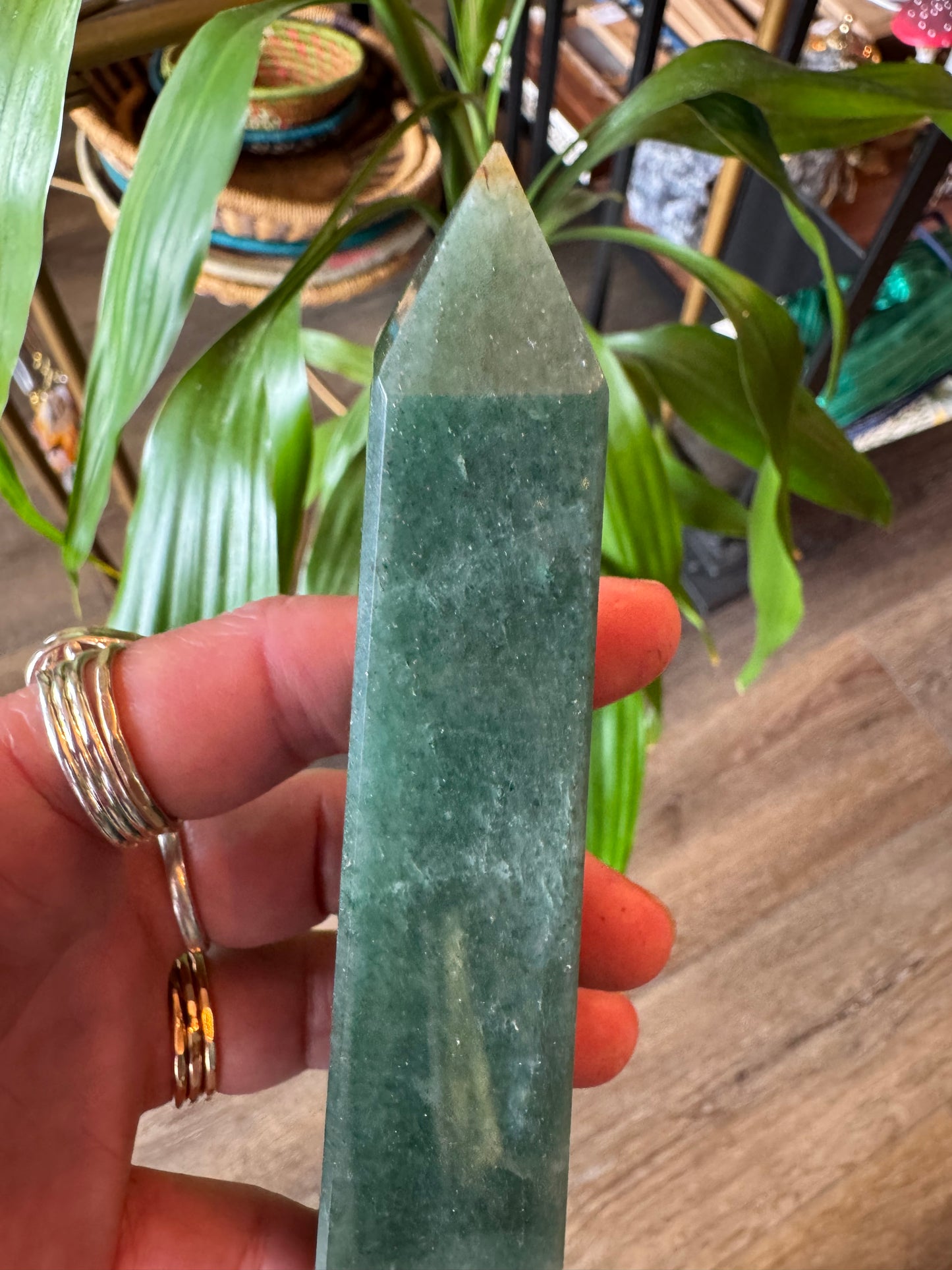 Green Aventurine Tower Obelisk 160 g Brazil - Moon Room Shop and Wellness