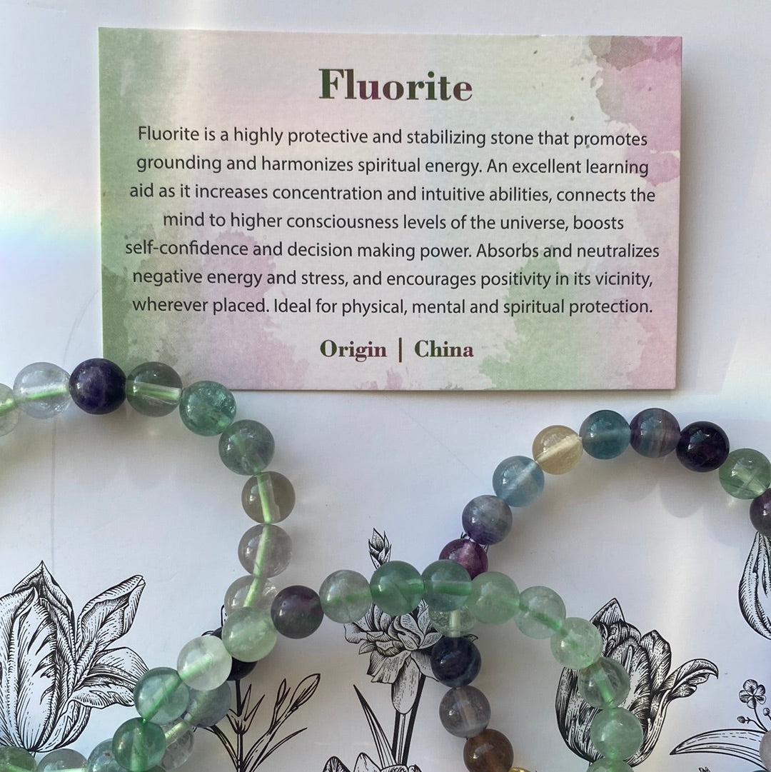 Fluorite Stretch Bracelet 8mm - Moon Room Shop and Wellness