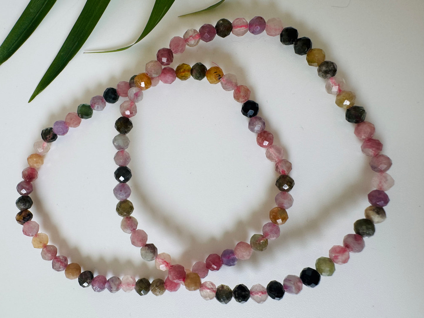 Watermelon Tourmaline Faceted Stretch Bracelet 4mm - Moon Room Shop and Wellness