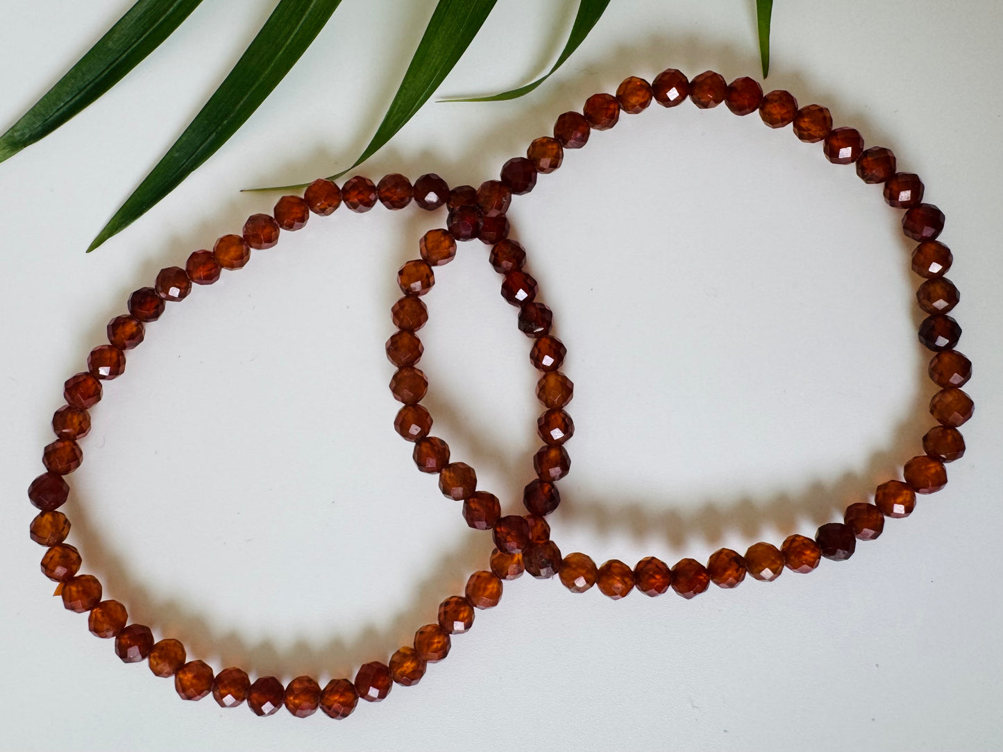 Hessonite Garnet Faceted Stretch Bracelet 4mm - Moon Room Shop and Wellness