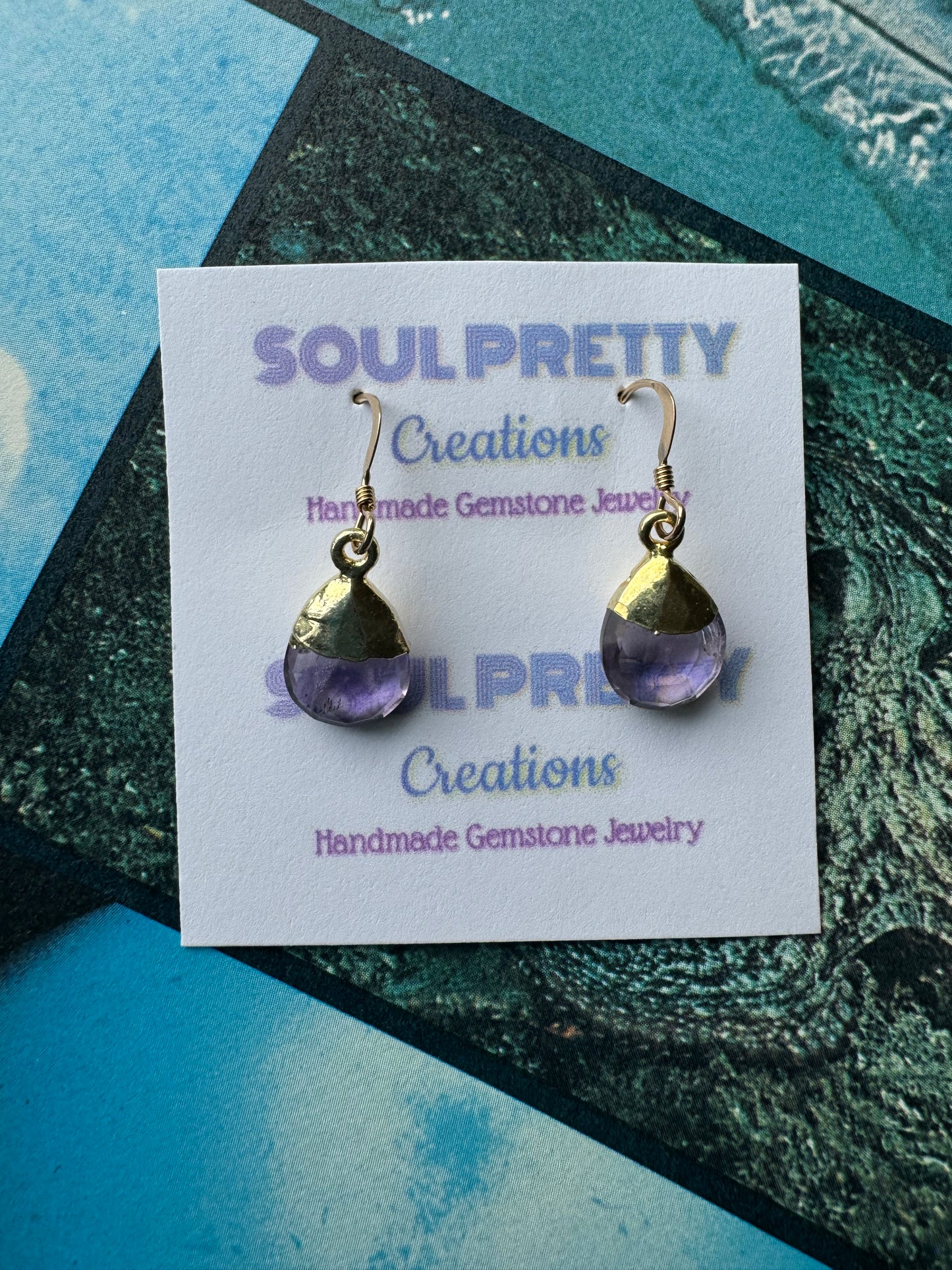 Amethyst Faceted Gold Fill Earrings - Moon Room Shop and Wellness