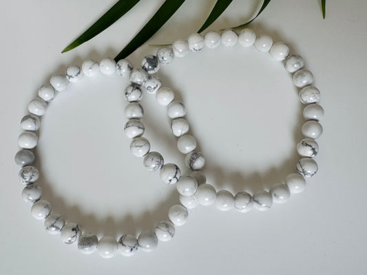 Howlite Stretch Bracelet 6mm - Moon Room Shop and Wellness