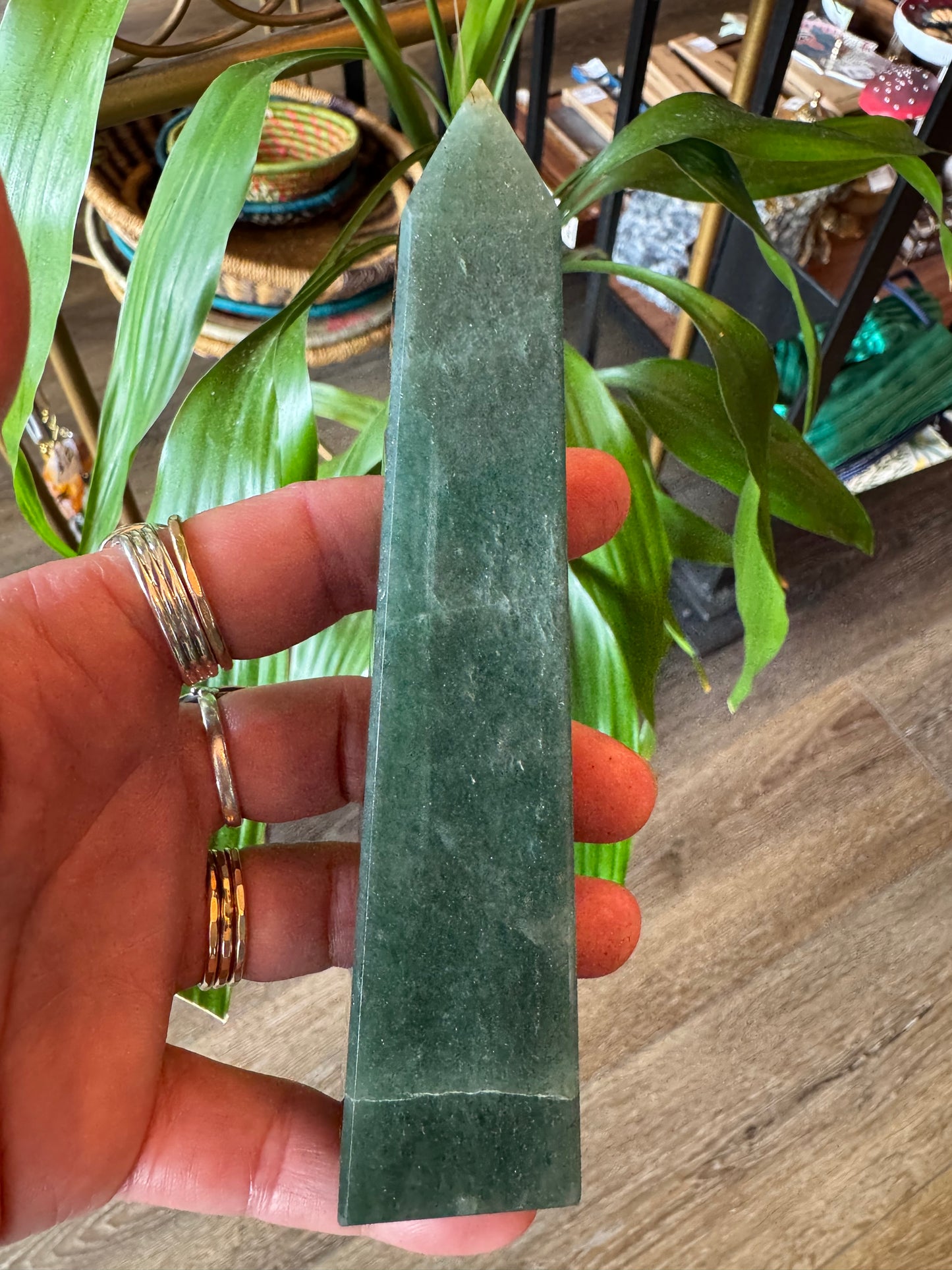 Green Aventurine Tower Obelisk 160 g Brazil - Moon Room Shop and Wellness