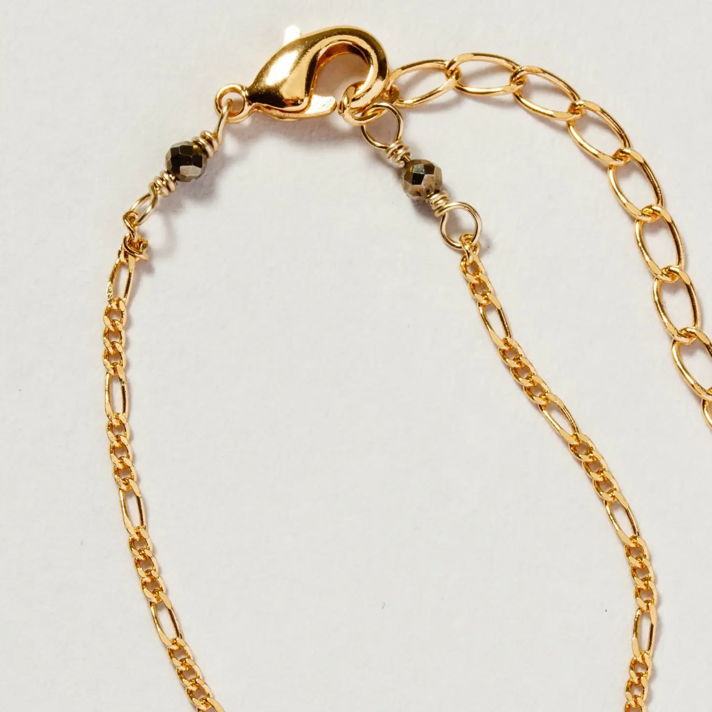 Dalmation Jasper Triangle Dainty Necklace in Gold Plated Brass