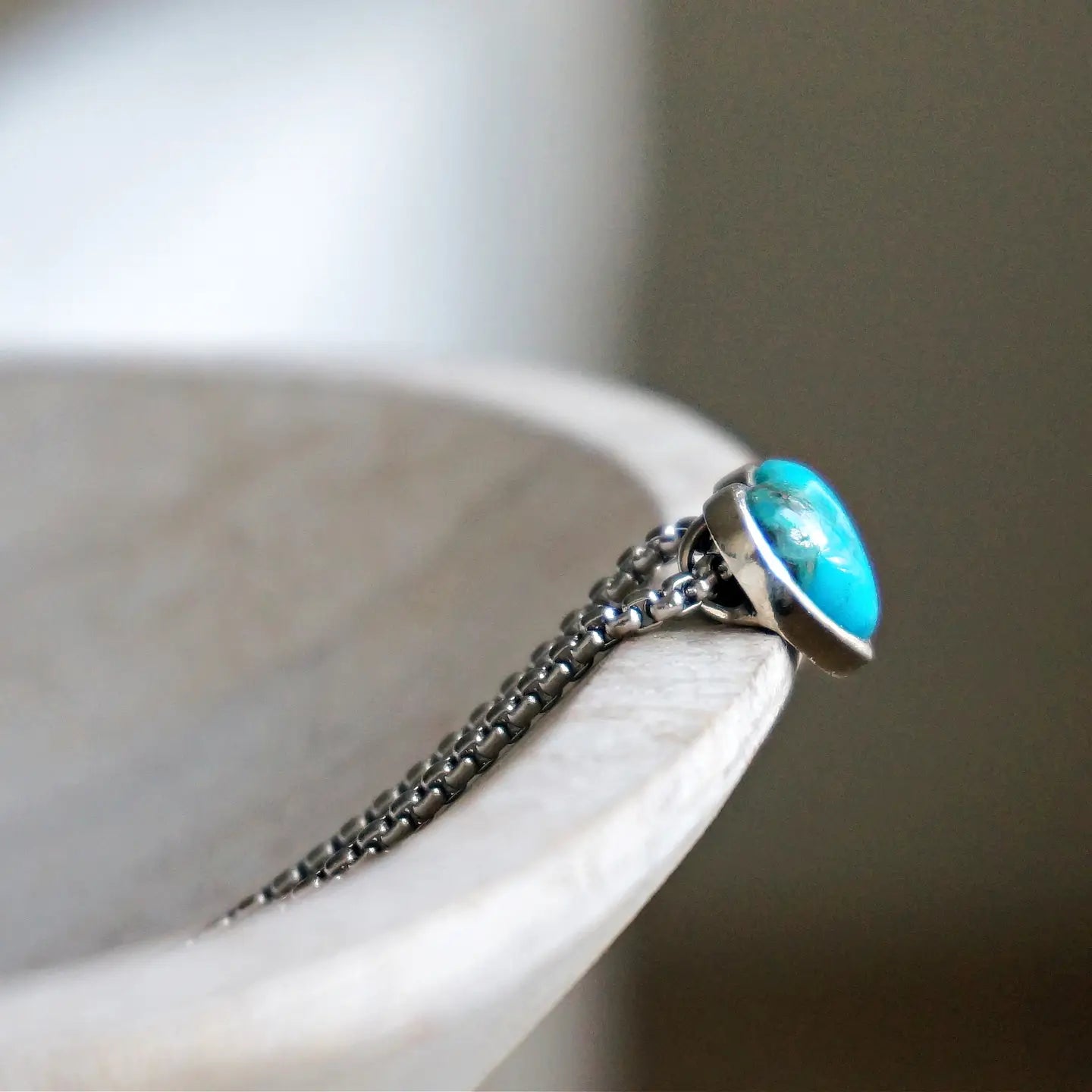 Turquoise Heart Necklace Stainless Steel 16-18 " - Moon Room Shop and Wellness