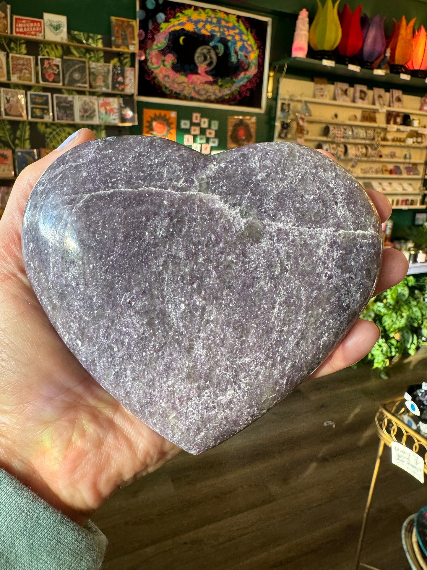 Lepidolite Heart 1.41 lb - Moon Room Shop and Wellness
