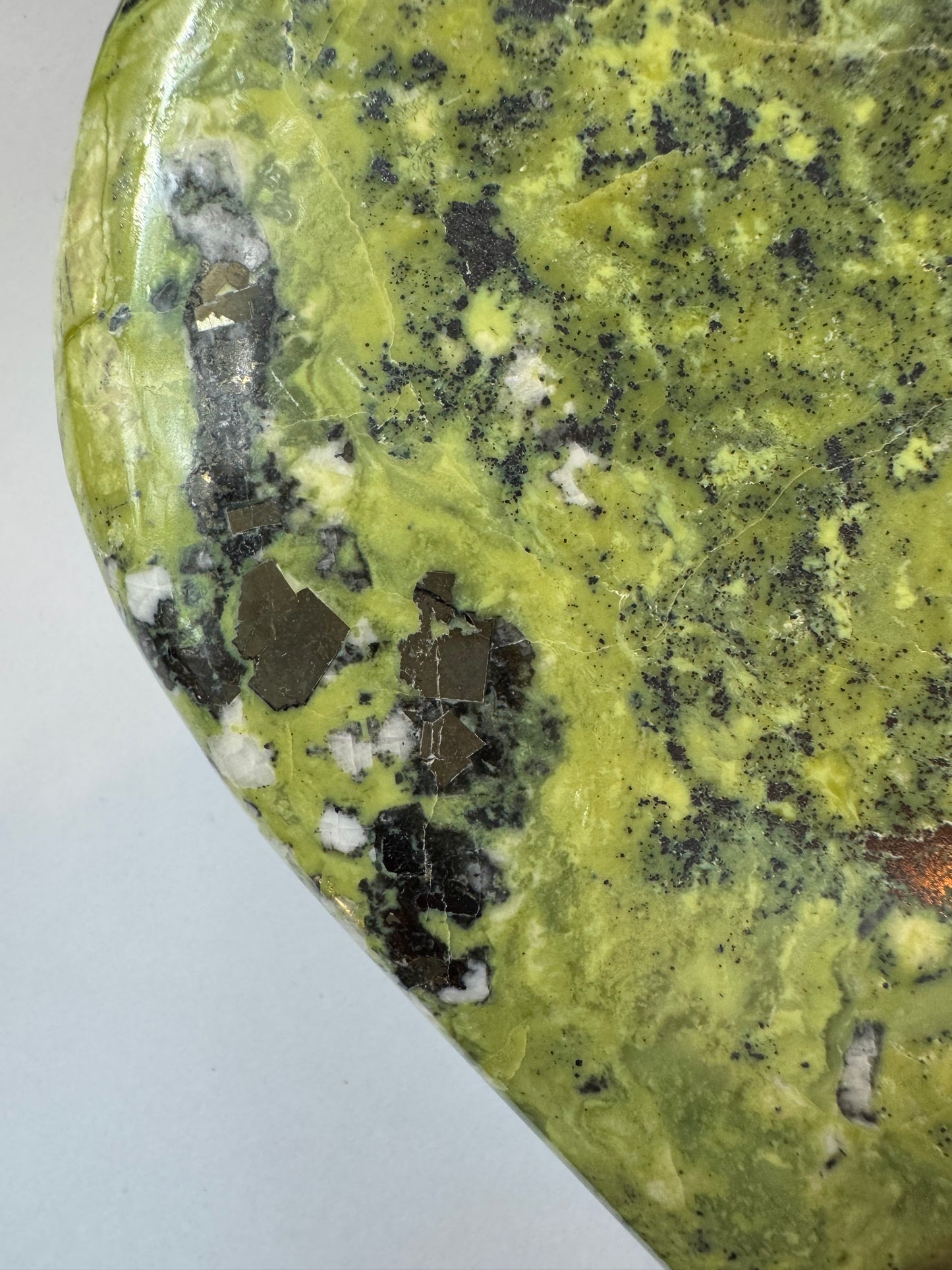 Serpentine with Pyrite Heart 2.69 lb- Mexico- Beauty! - Moon Room Shop and Wellness