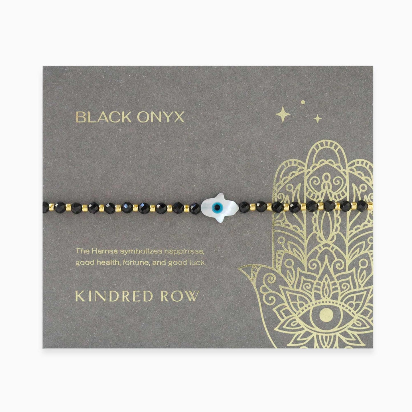 Hamsa Gemstone Bracelet, Black Onyx - Moon Room Shop and Wellness