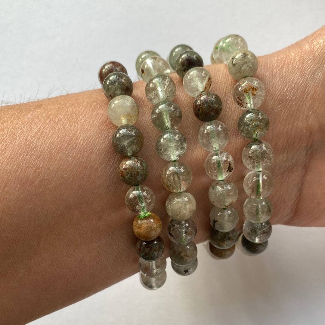 Garden Quartz/Lodolite Stretch Bracelet 8mm - Moon Room Shop and Wellness