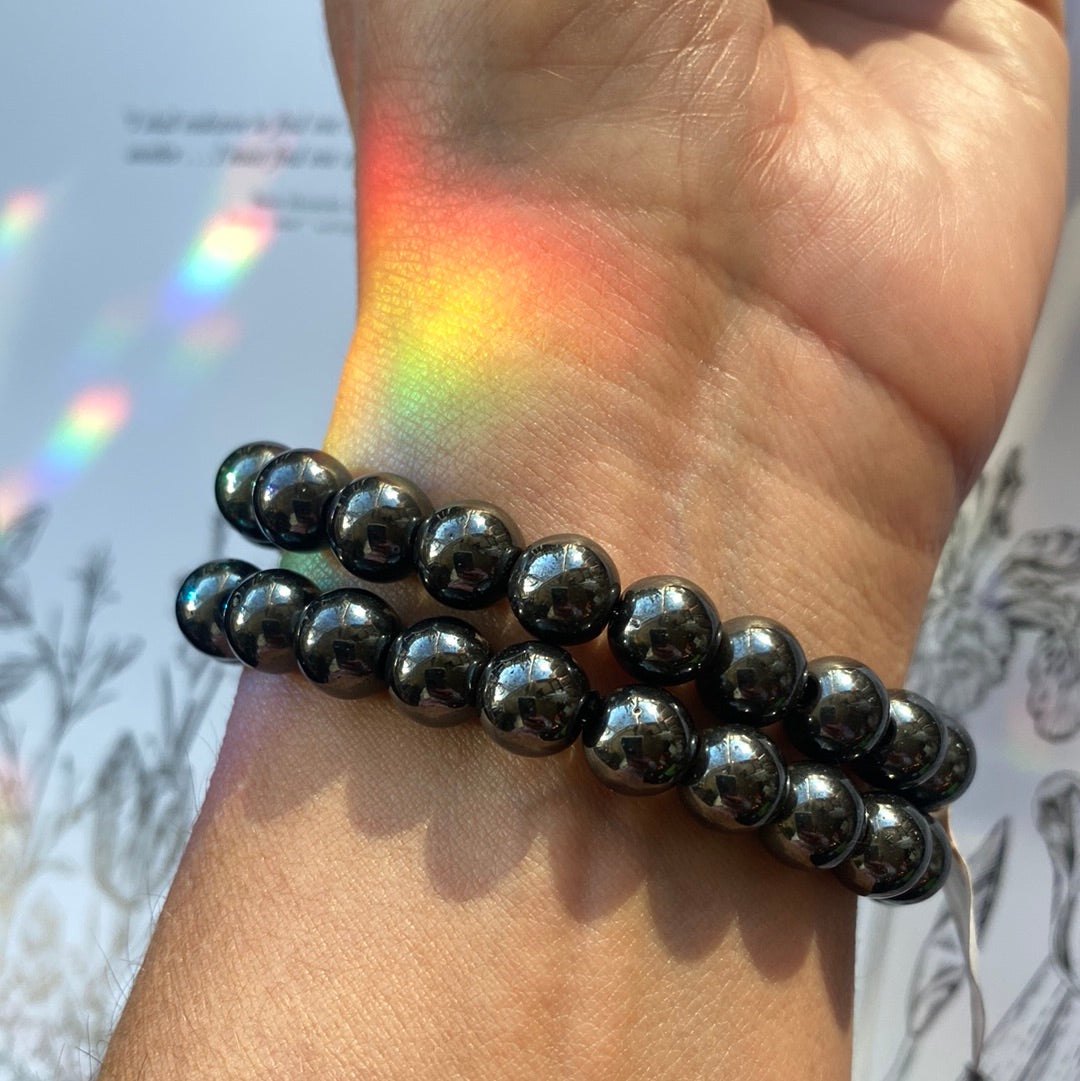 Hematite Stretch Bracelet 8mm - Moon Room Shop and Wellness