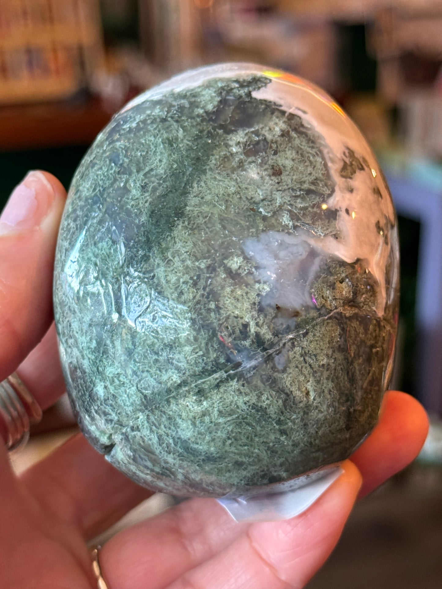 Moss Agate Skull- 404 g - China - Moon Room Shop and Wellness
