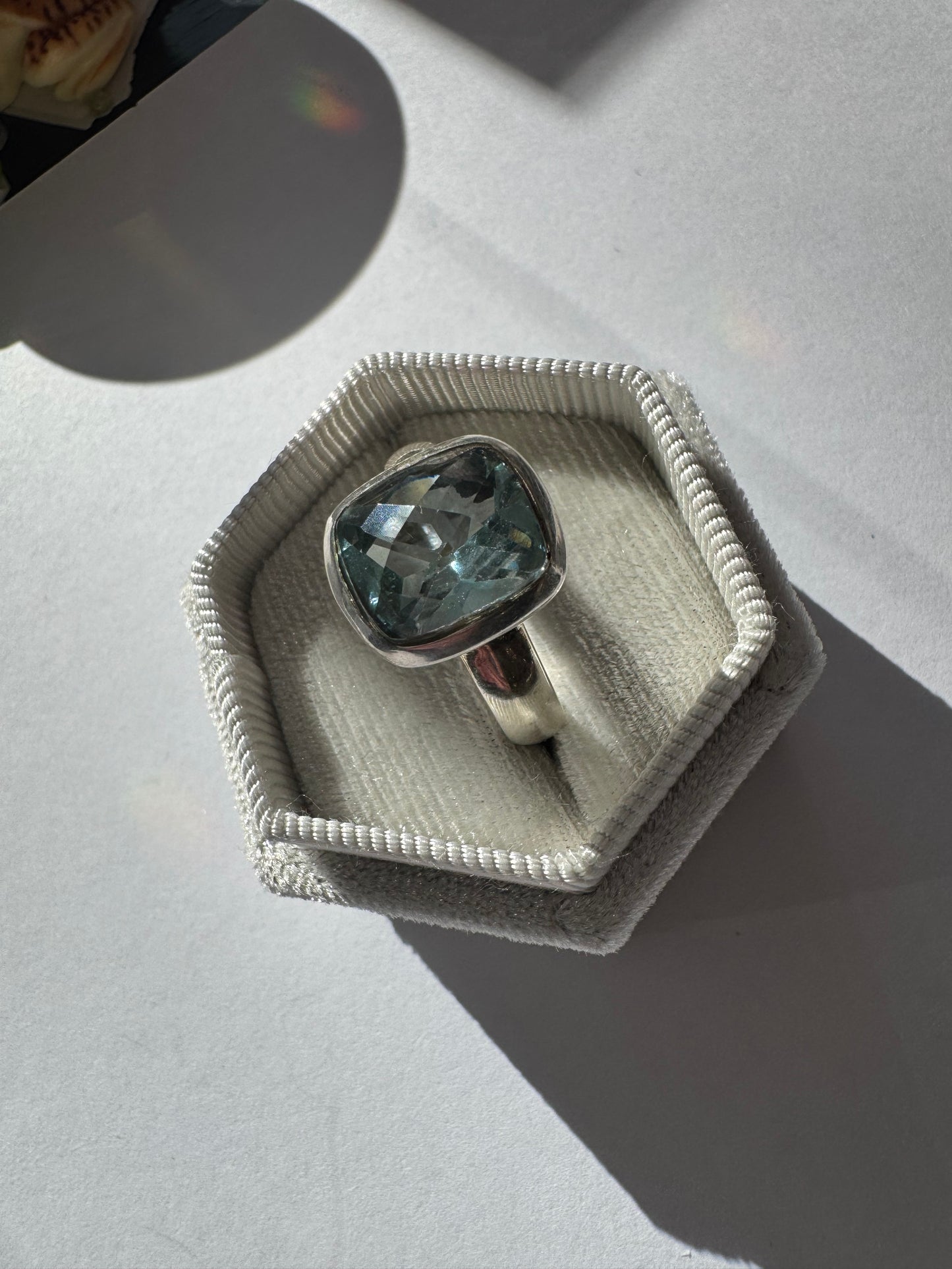 Blue Topaz Sterling Silver Ring Size 9.75 - Moon Room Shop and Wellness