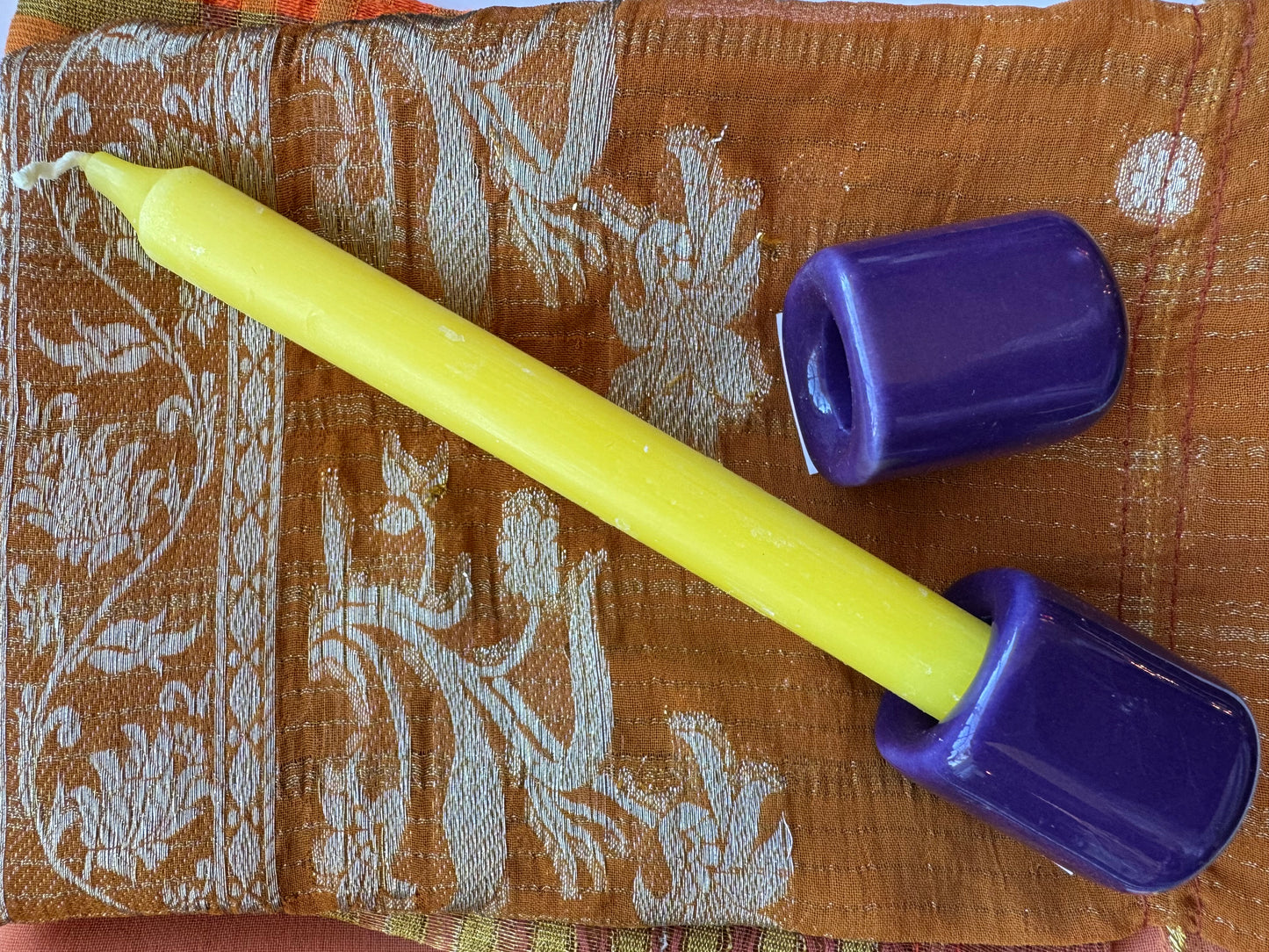 Ceramic Chime Candle Holder- Purple - Moon Room Shop and Wellness