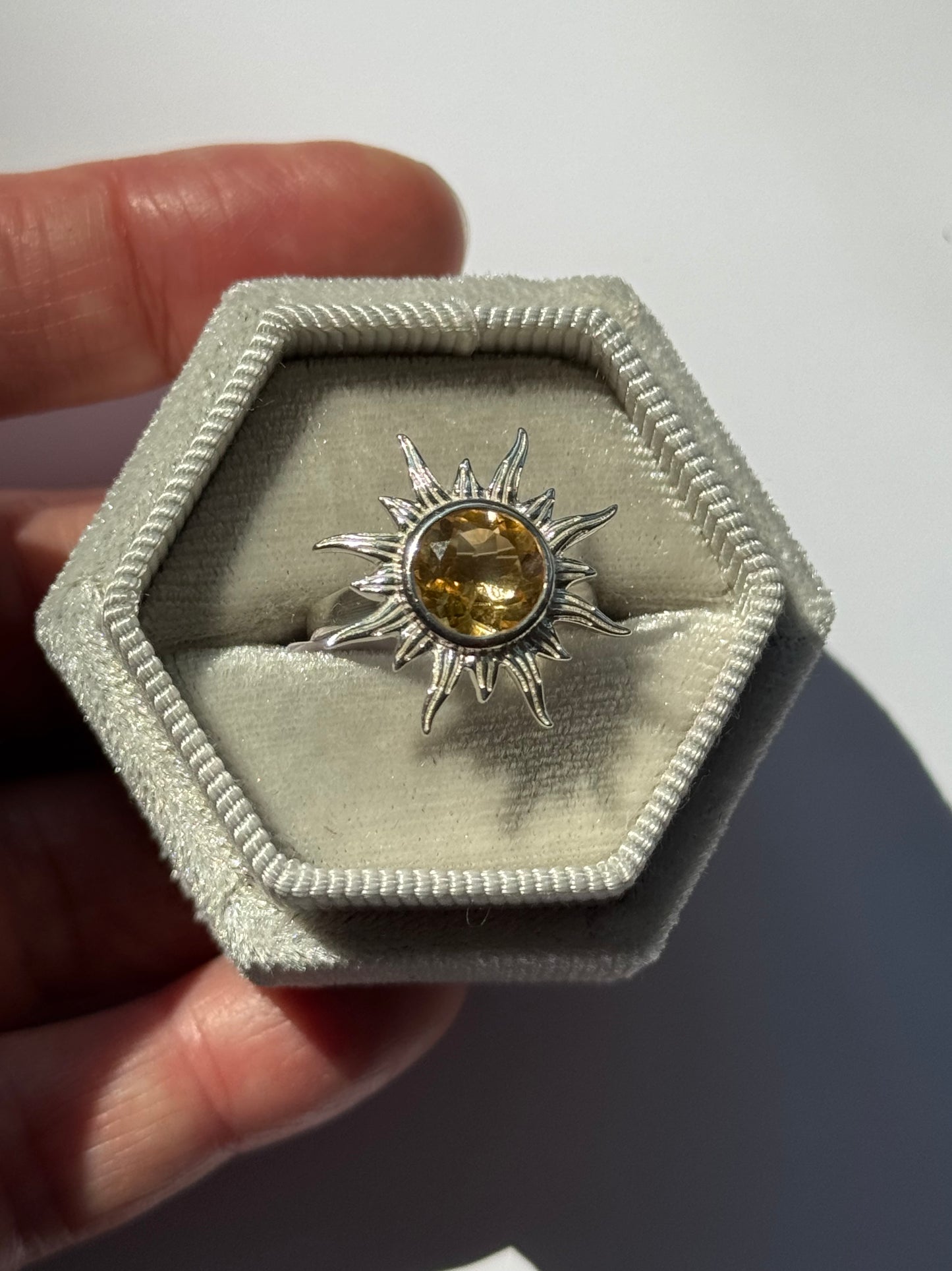 Citrine Sunshine Sterling Silver Ring Size 7
