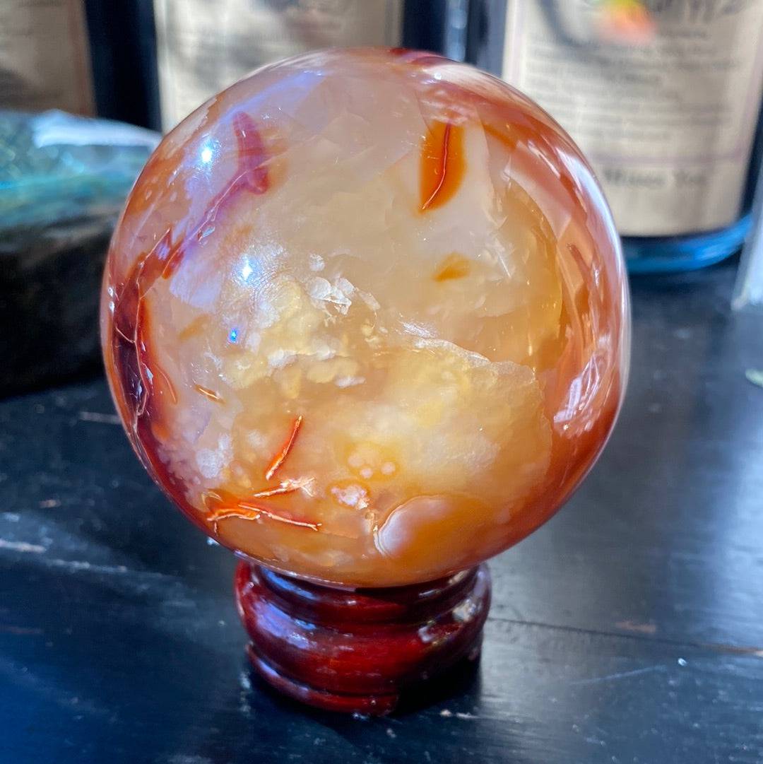 Carnelian Sphere 1.54 lbs - Moon Room Shop and Wellness