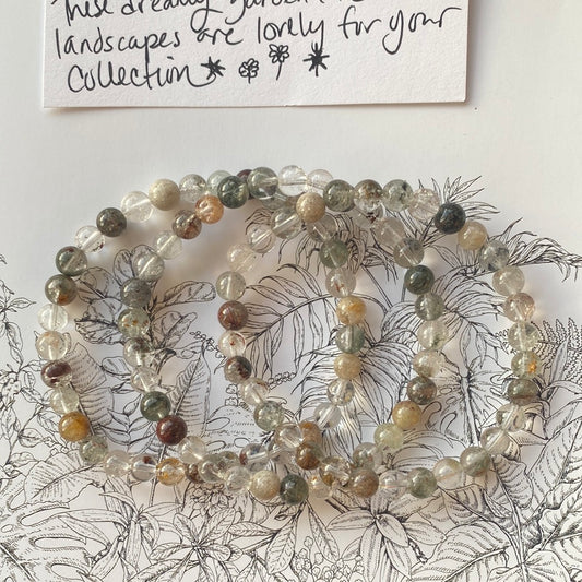 Garden Quartz /Lodolite Stretch Bracelet 6mm - Moon Room Shop and Wellness