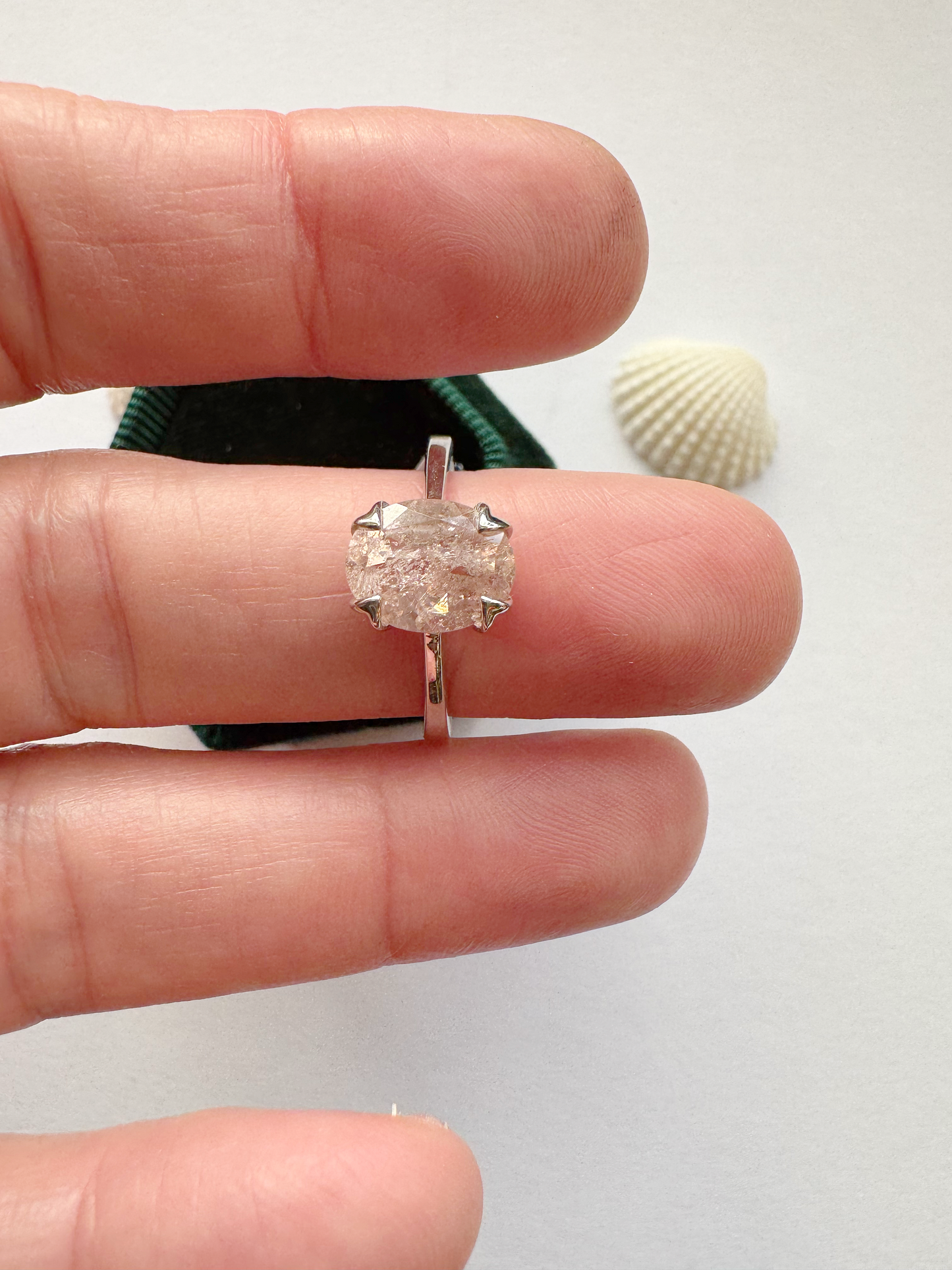 Morganite Sterling Silver Ring Size 8 - Moon Room Shop and Wellness