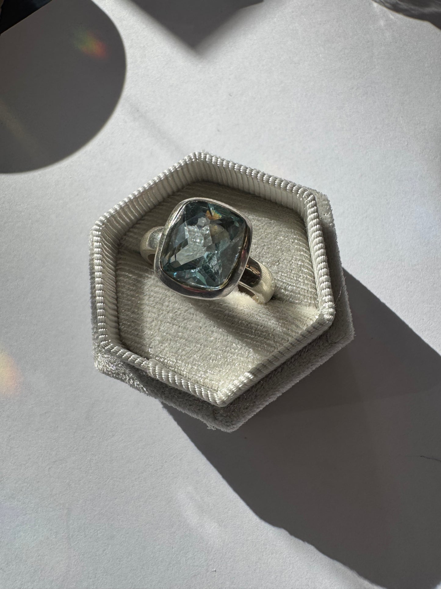 Blue Topaz Sterling Silver Ring Size 9.75 - Moon Room Shop and Wellness