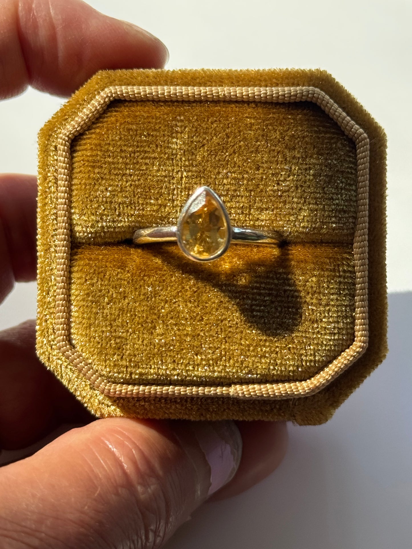 Citrine Sterling Silver Ring Size 9