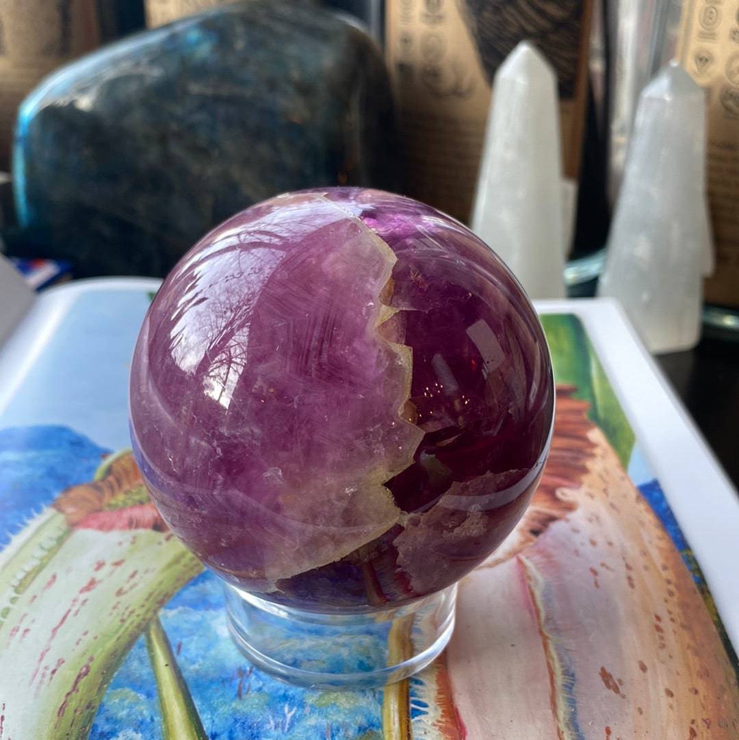 Rainbow Fluorite Sphere 1.31 lbs - Moon Room Shop and Wellness