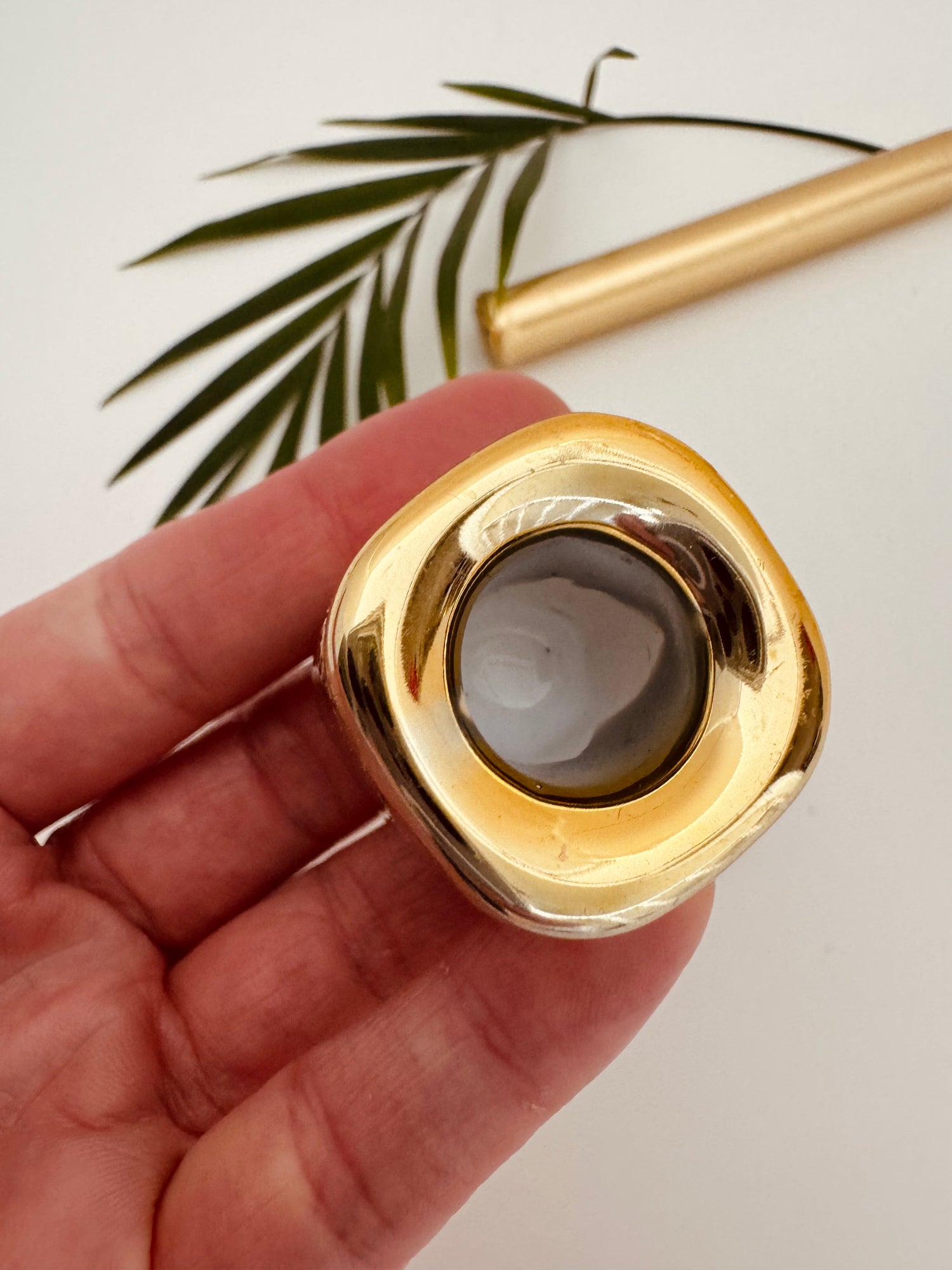 Ceramic Chime Candle Holder- Gold - Moon Room Shop and Wellness