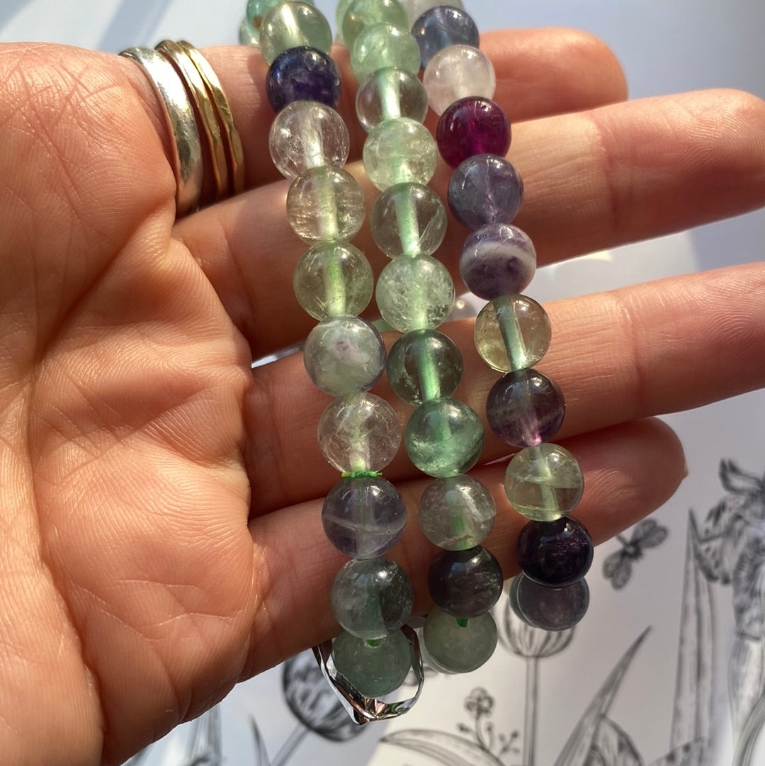 Fluorite Stretch Bracelet 8mm - Moon Room Shop and Wellness