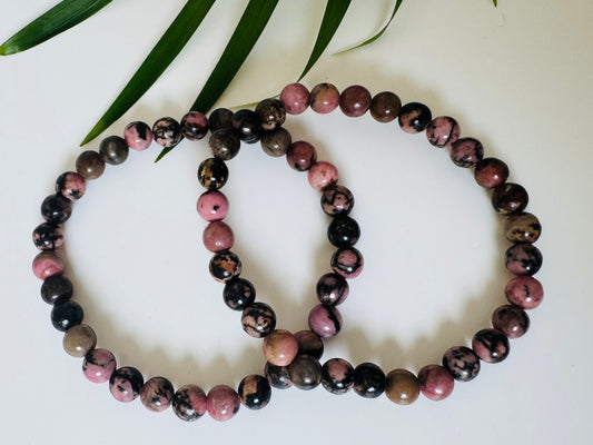 Rhodonite Stretch Bracelet 6mm - Moon Room Shop and Wellness