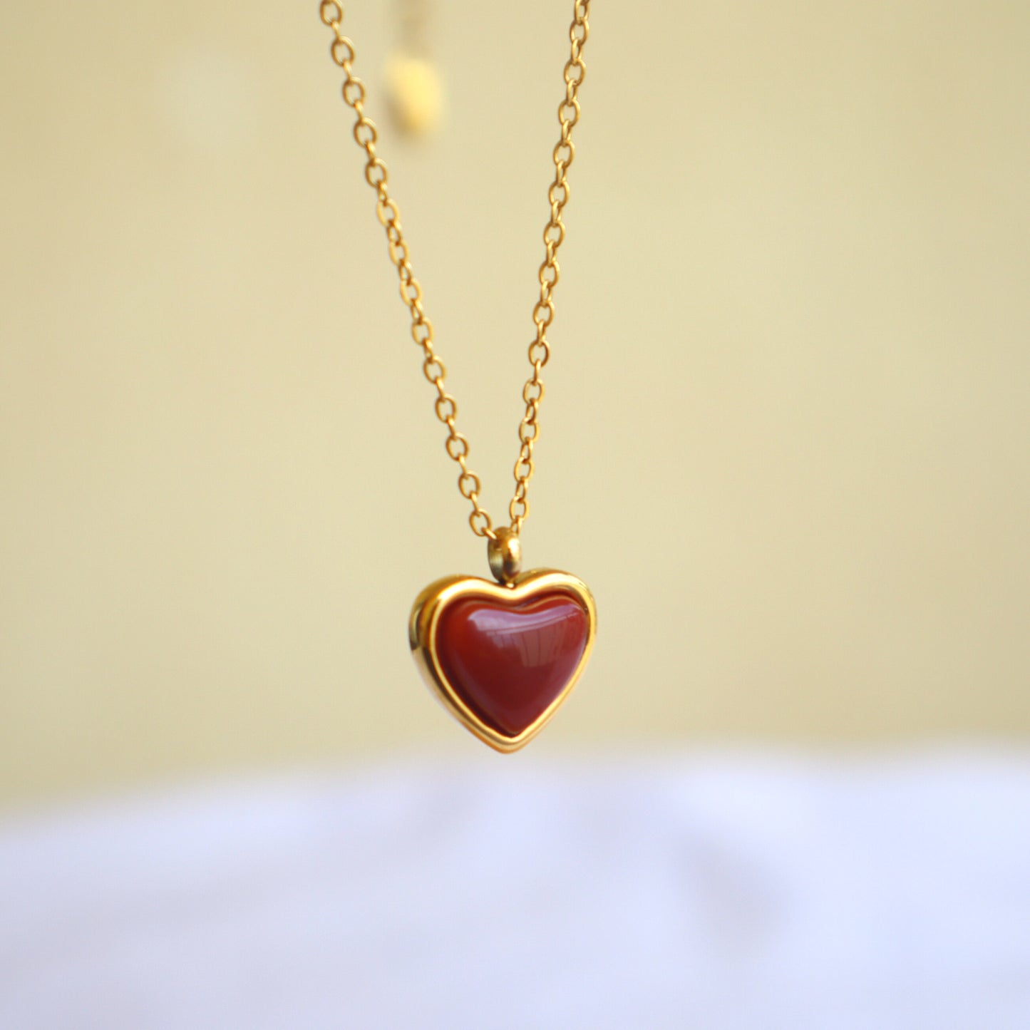 Carnelian Crystal Necklace- 14kt Gold Plated Stainless Steel - Moon Room Shop and Wellness