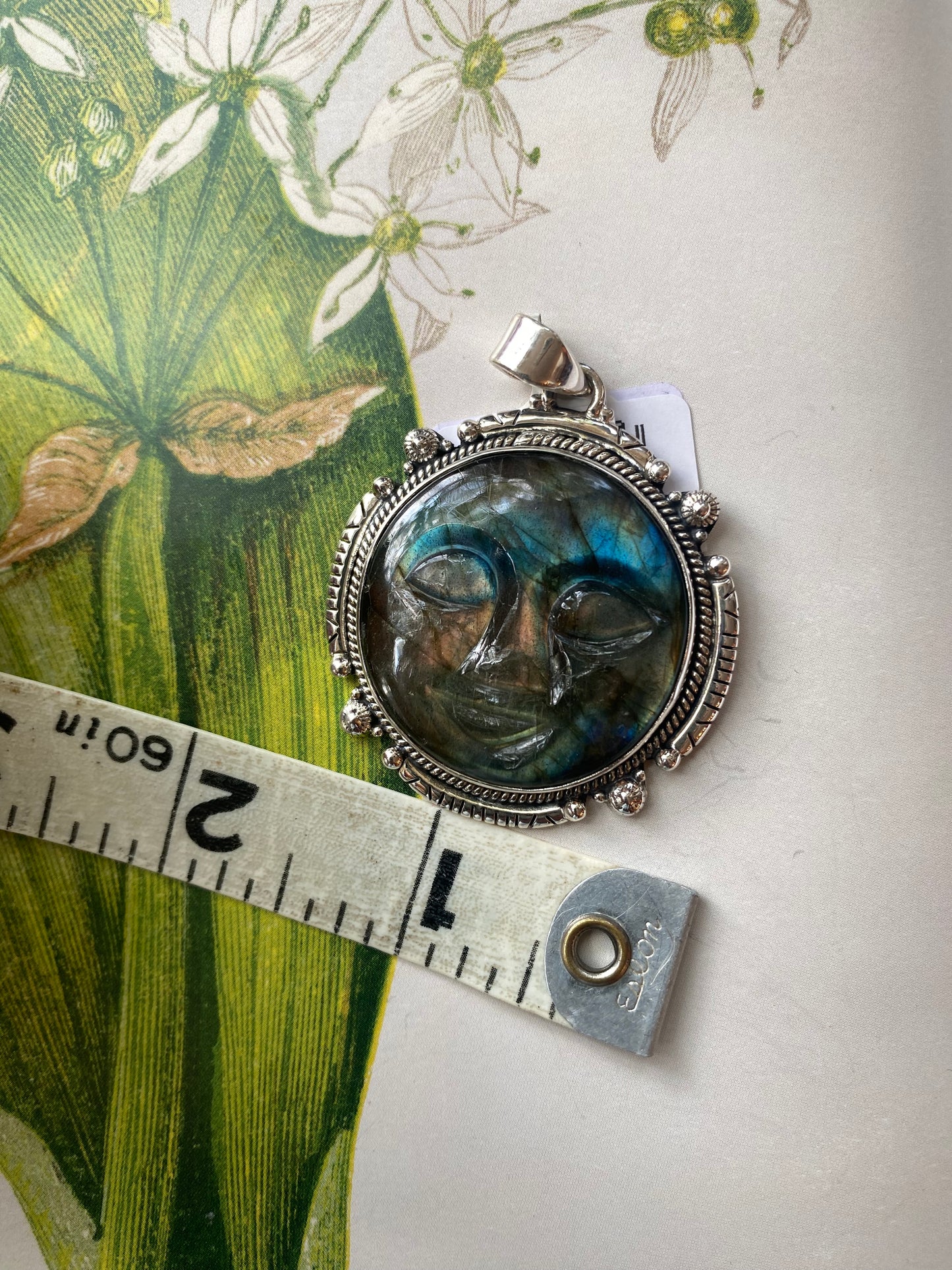 Labradorite Sterling Silver Moon Pendant - Moon Room Shop and Wellness