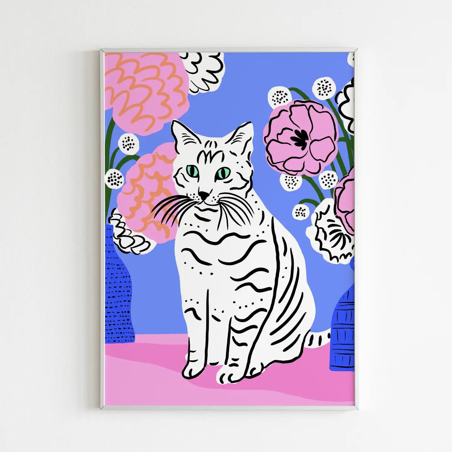 Cat Amongst Flowers 8" X 10" Art Print - Moon Room Shop and Wellness