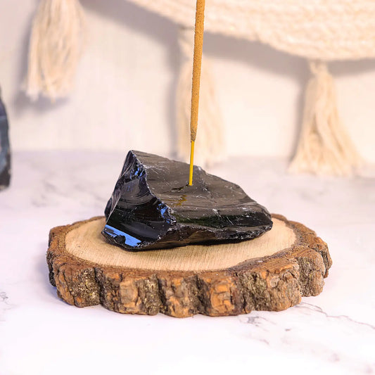 Black Obsidian Incense Stick Holder - Moon Room Shop and Wellness