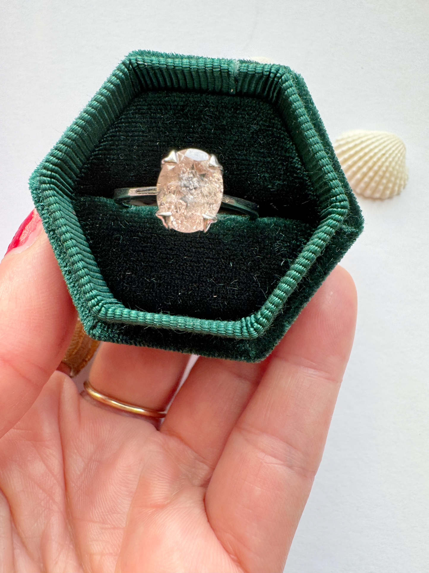 Morganite Sterling Silver Ring Size 8 - Moon Room Shop and Wellness