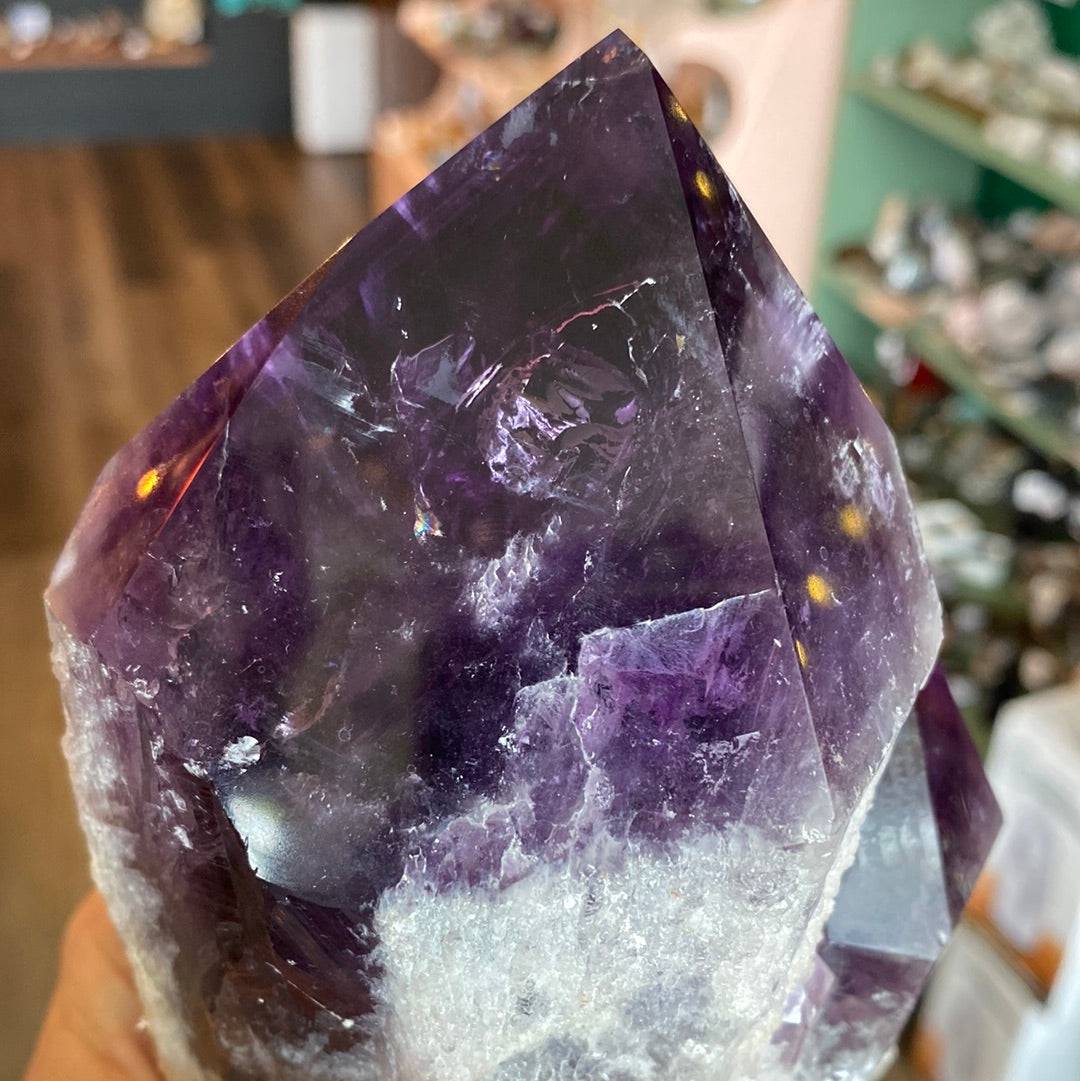 Amethyst Spear Double Pointed Dragons Tooth  3.5 lbs - Moon Room Shop and Wellness