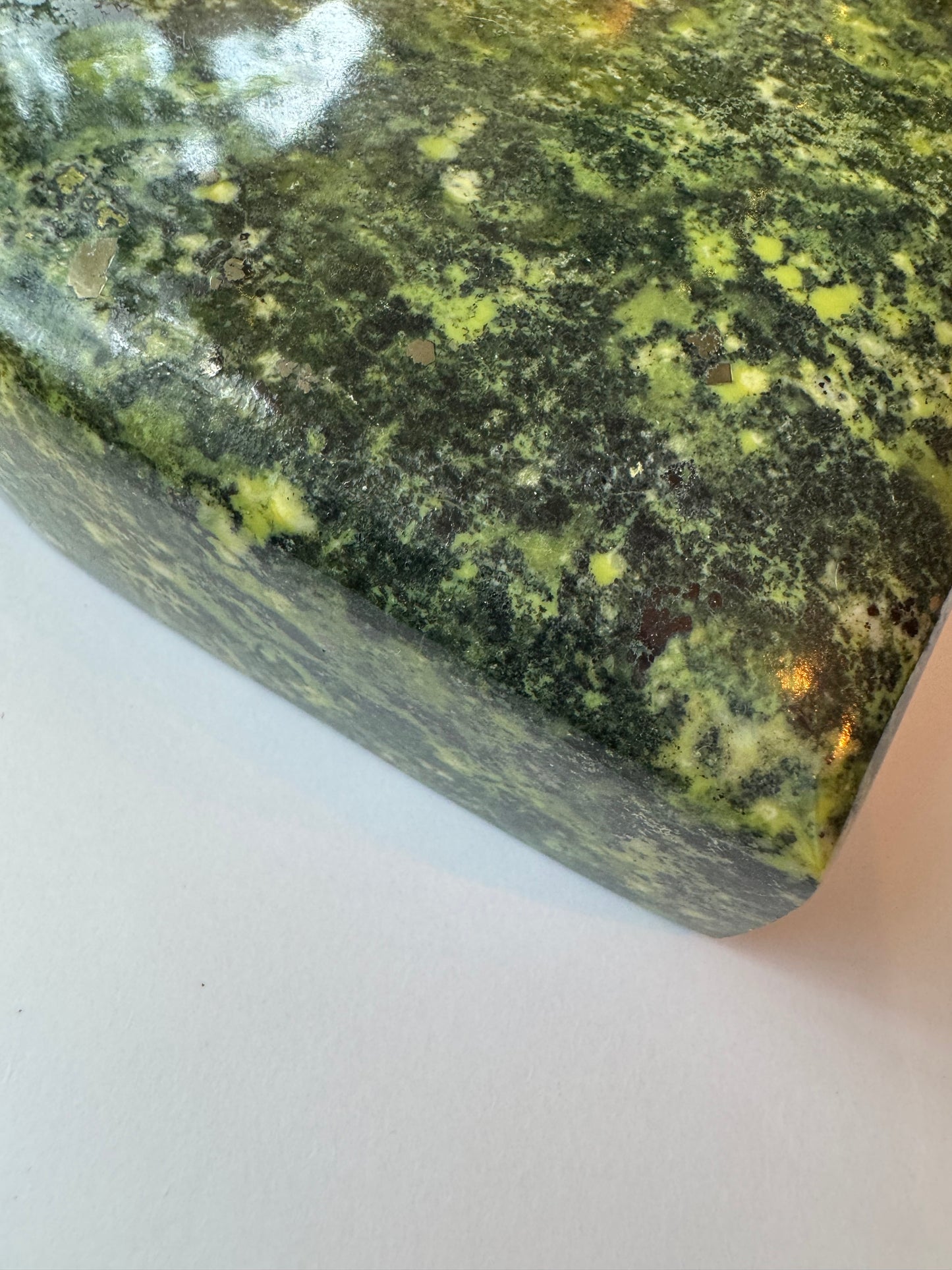 Serpentine with Pyrite Heart 2.47 lb- Mexico- Beauty! - Moon Room Shop and Wellness
