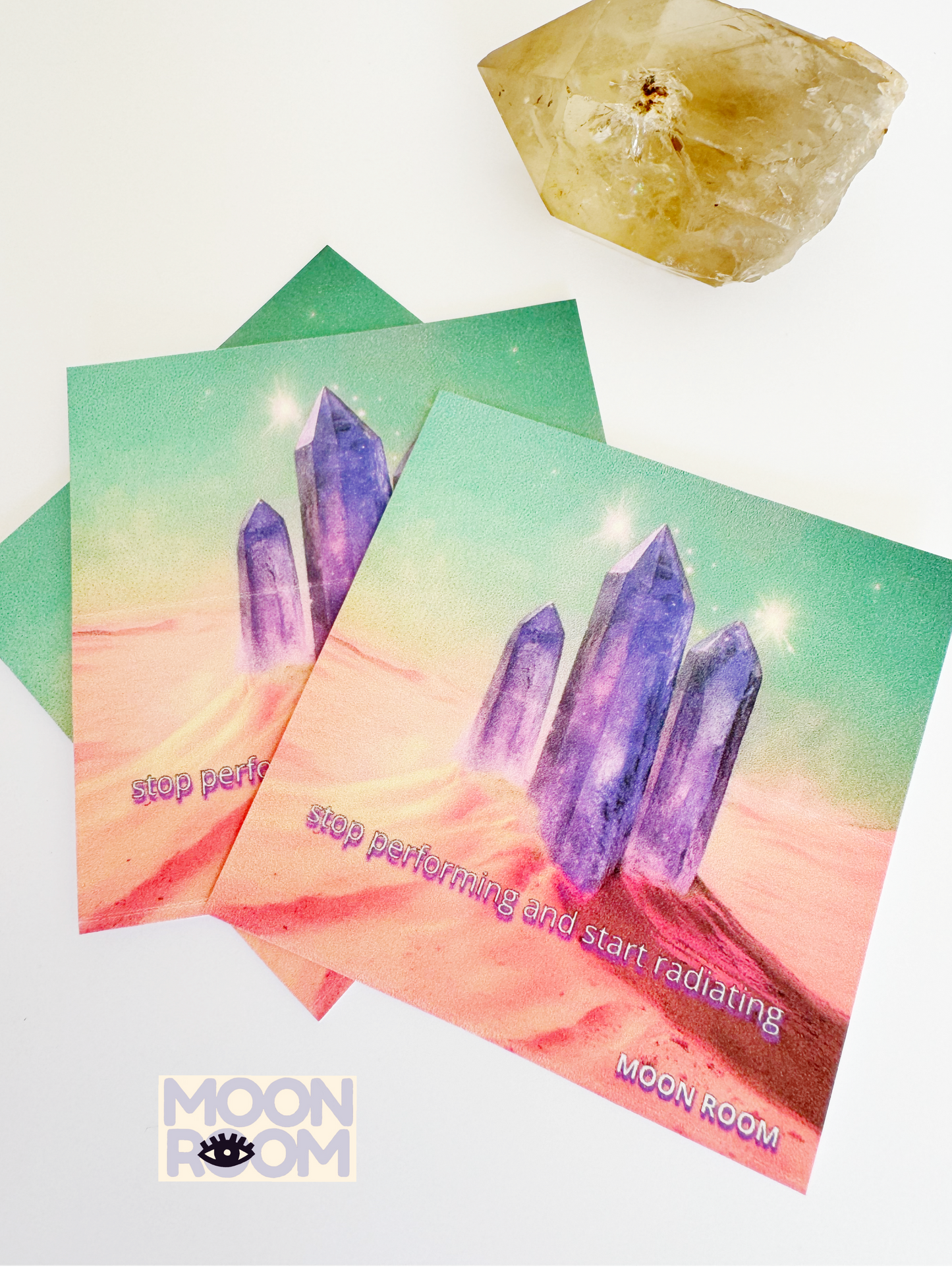 Stop Performing Start Radiating Consciousness Card - 2x2 inch - Moon Room Shop and Wellness