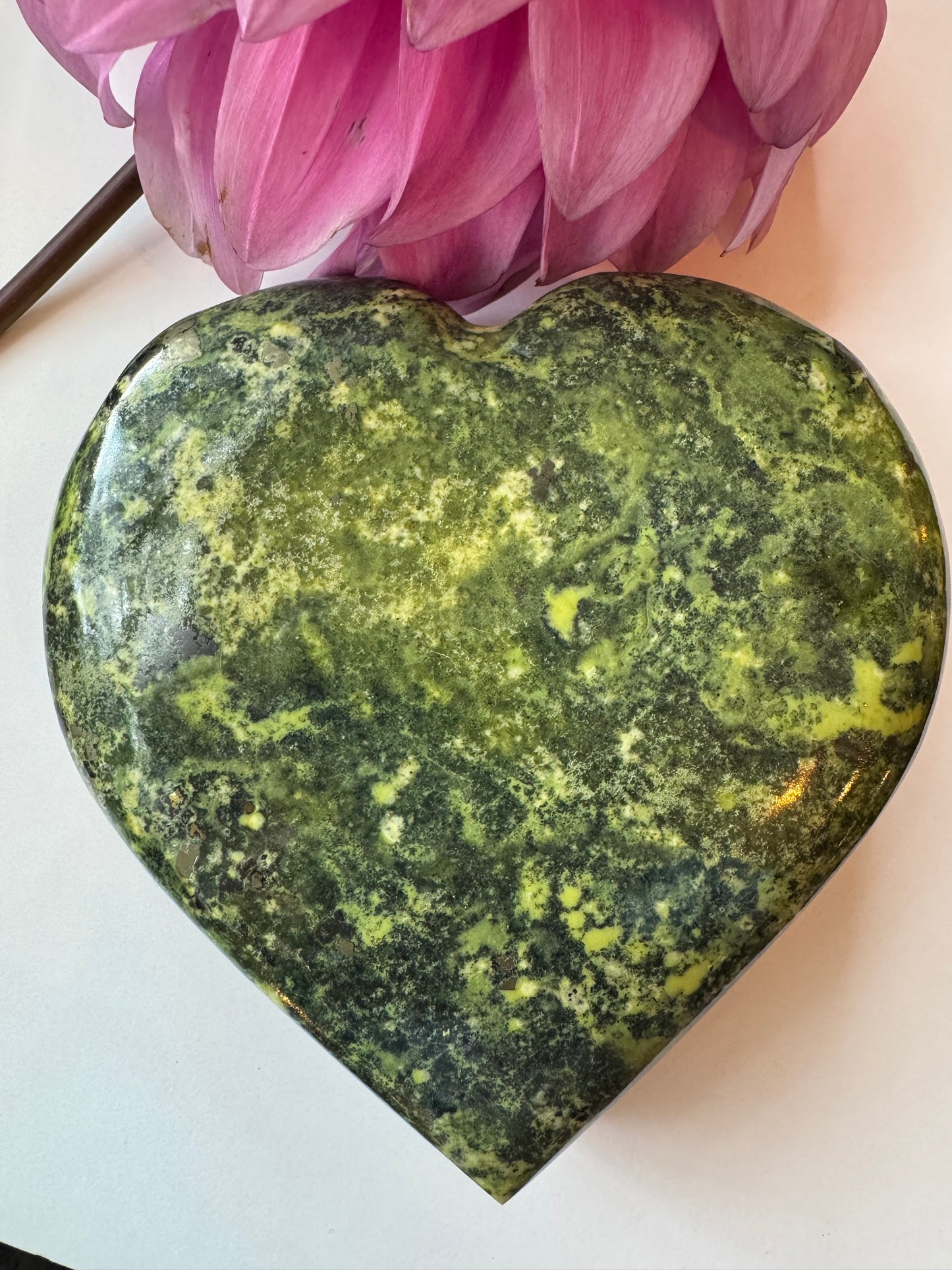 Serpentine with Pyrite Heart 2.47 lb- Mexico- Beauty! - Moon Room Shop and Wellness