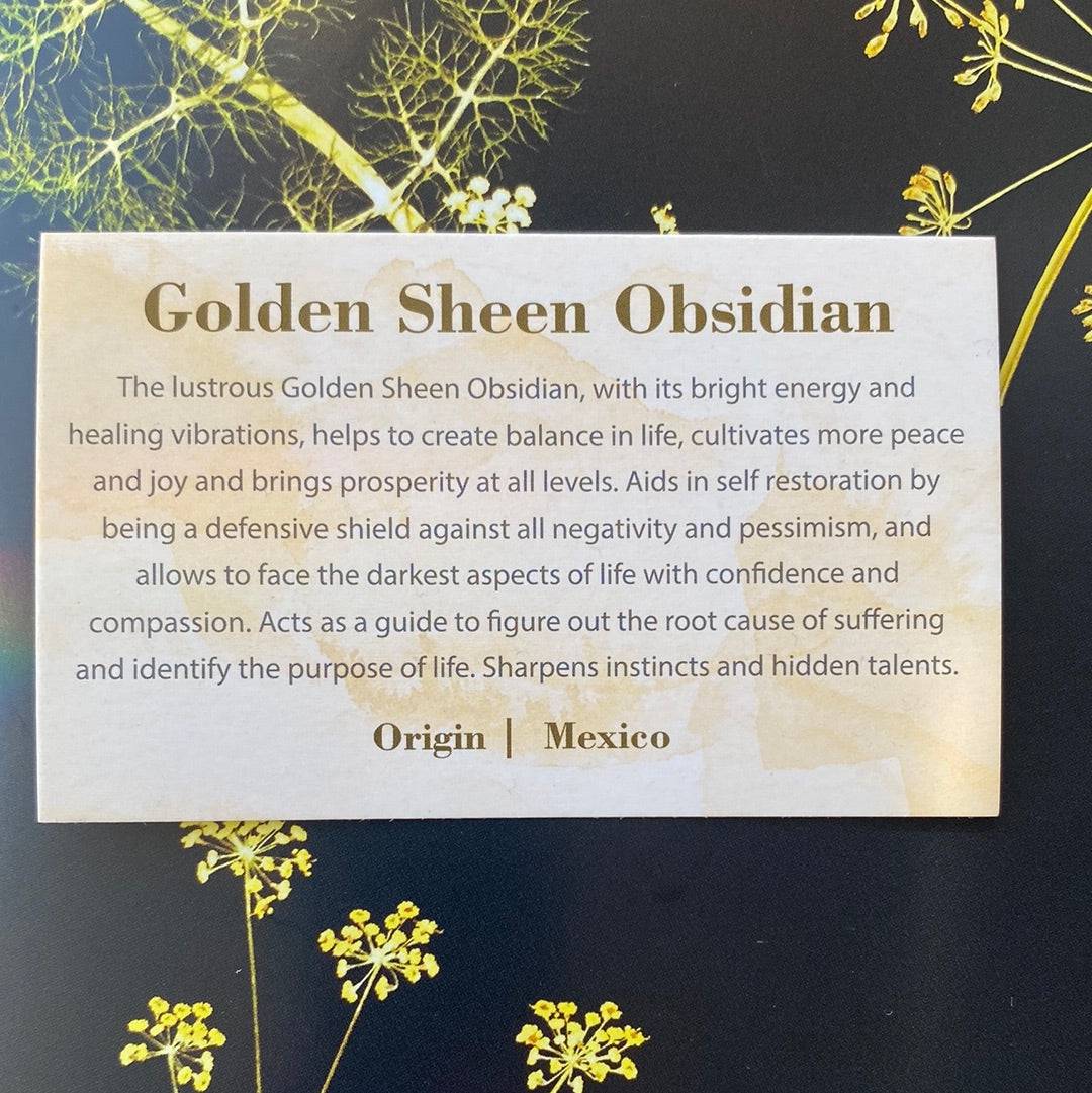 Golden Sheen Obsidian Stretch Bracelet 8mm - Moon Room Shop and Wellness