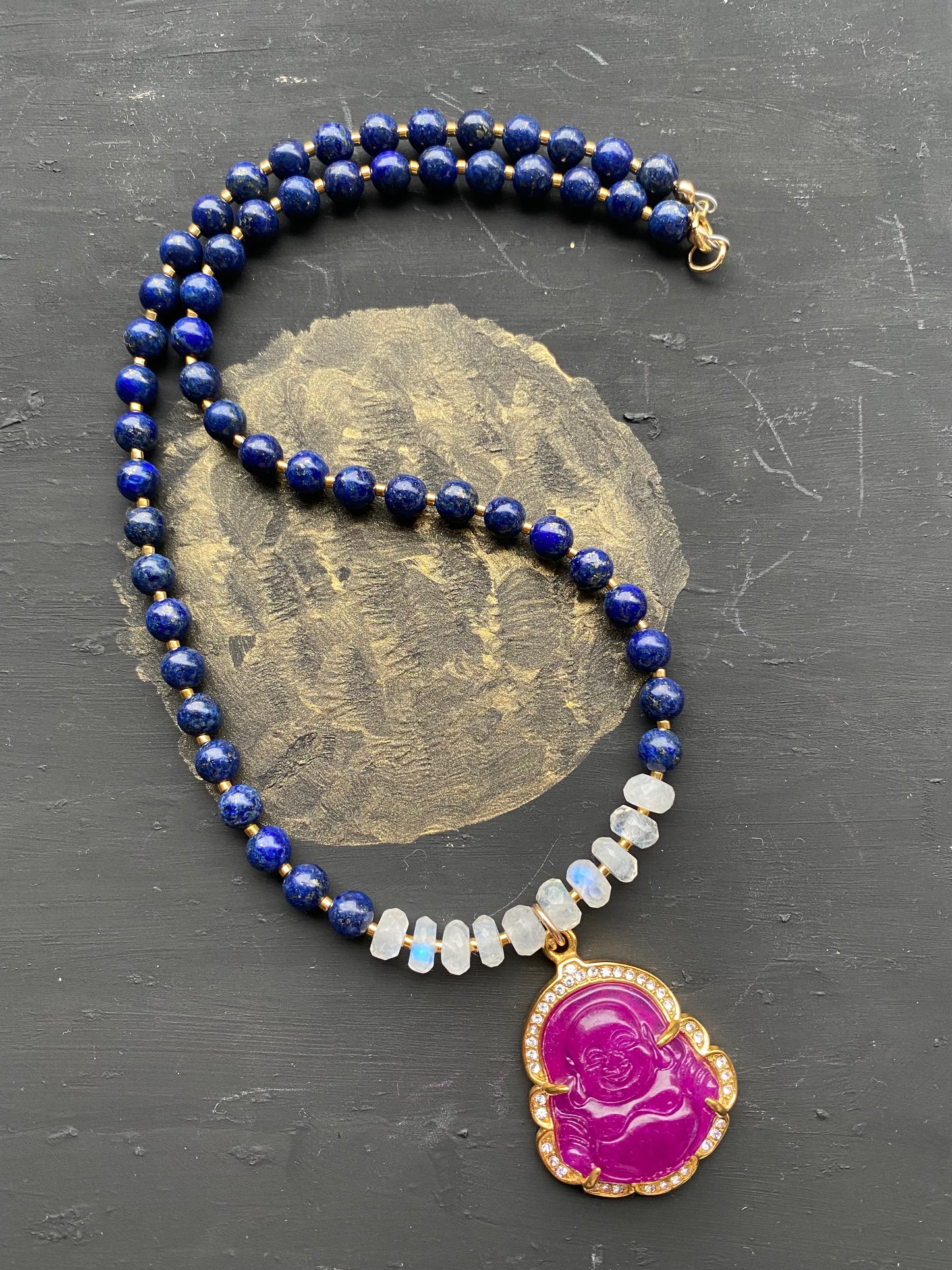 Gemstone Buddha Necklace Handmade - Moon Room Shop and Wellness