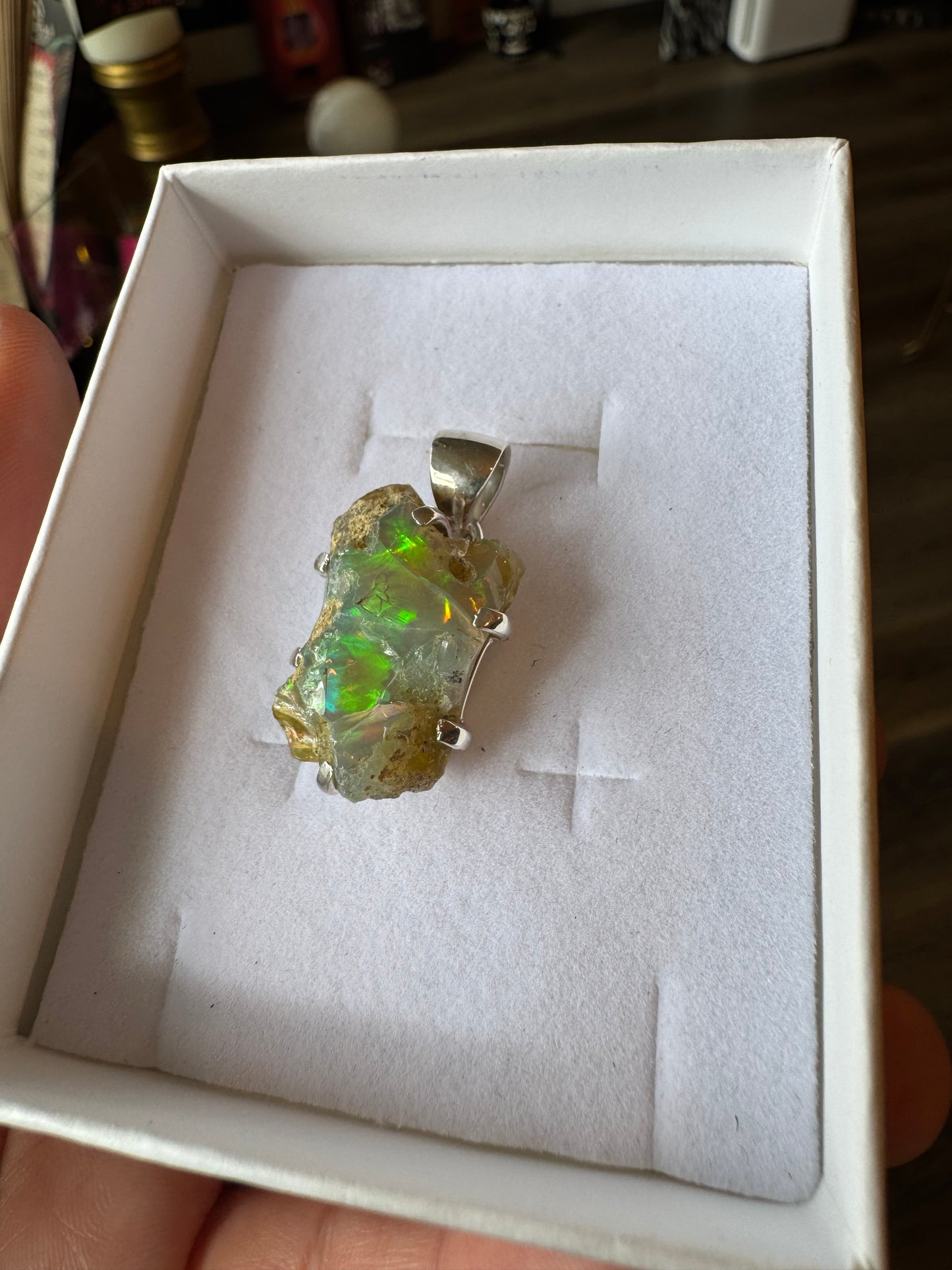 Ethiopian Opal Sterling Silver Pendant w Chain - Moon Room Shop and Wellness