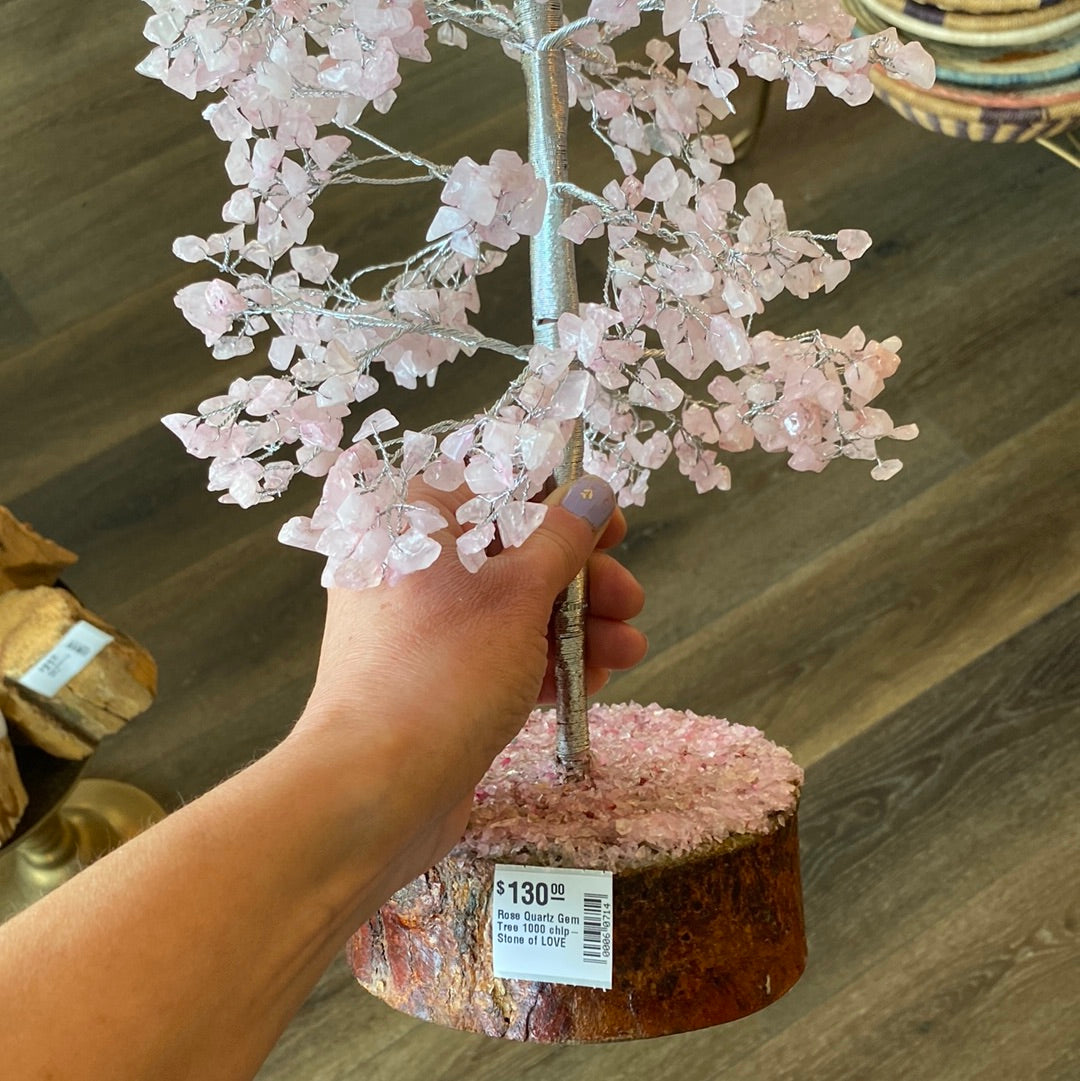 Rose Quartz Gem Tree 1000 chip- Stone of LOVE - Moon Room Shop and Wellness