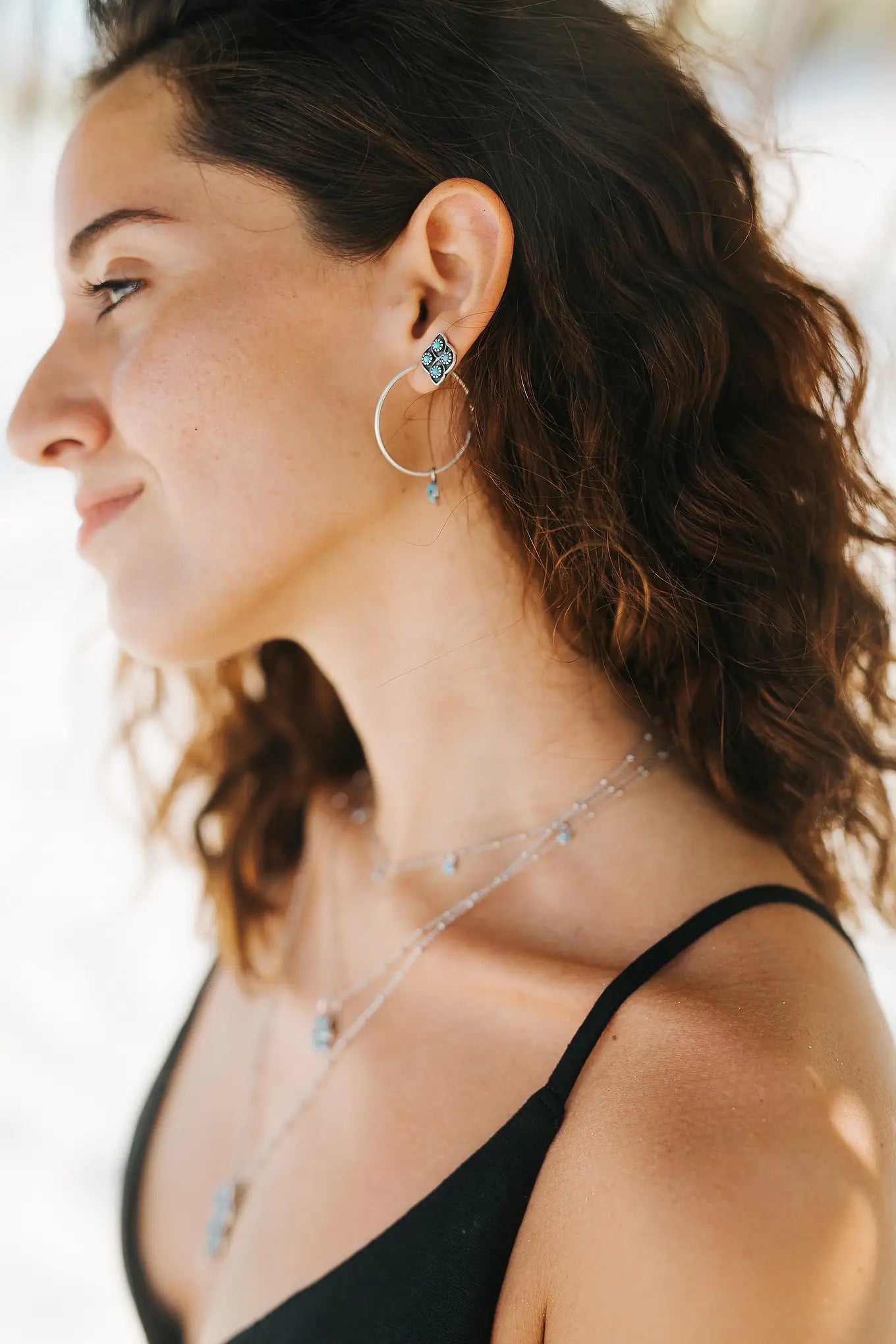 Dir Turquoise Hoops - Moon Room Shop and Wellness